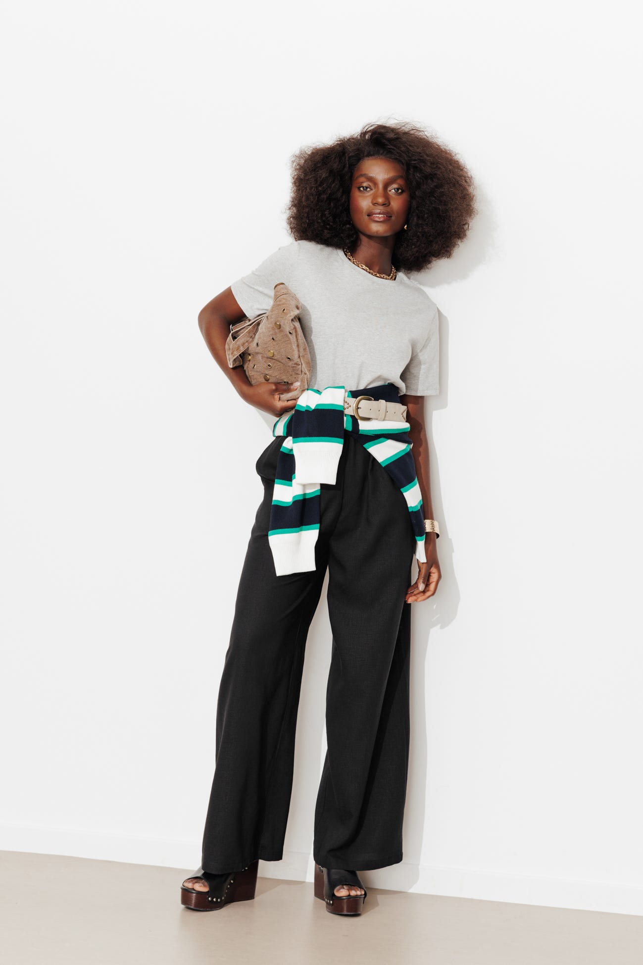 Pantalon large et uni Femme