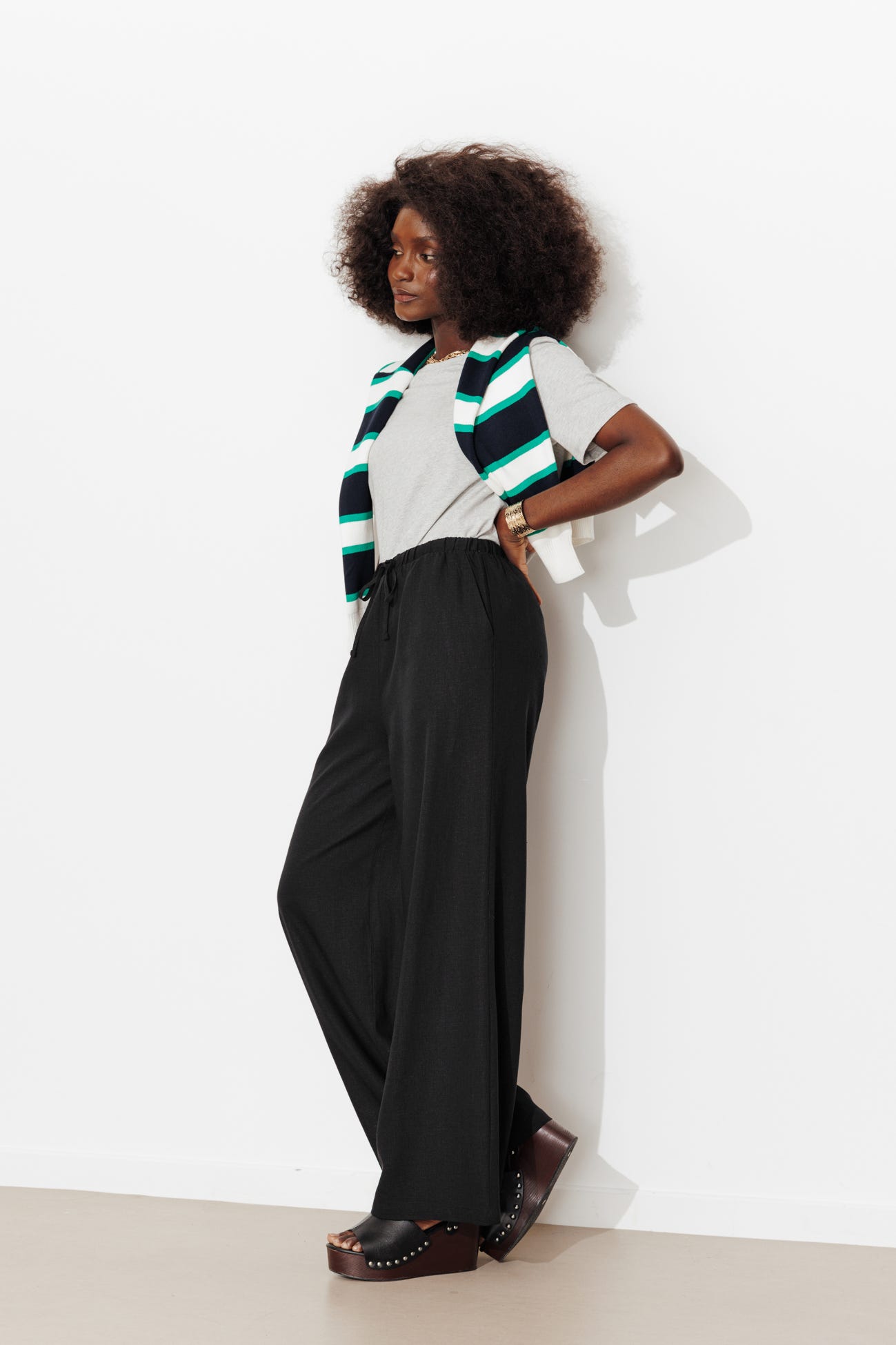 Pantalon large et uni Femme