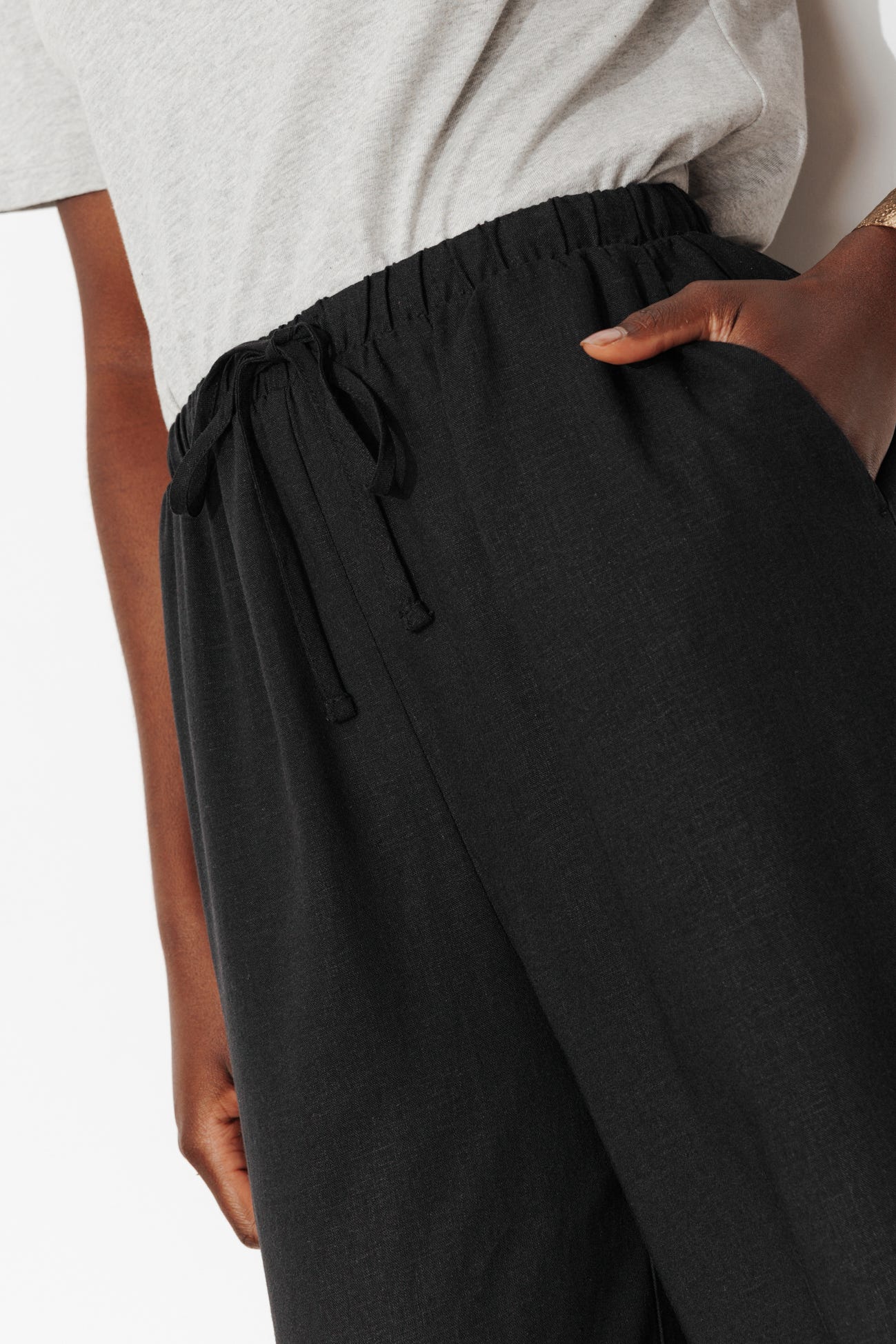 Plain wideleg trousers