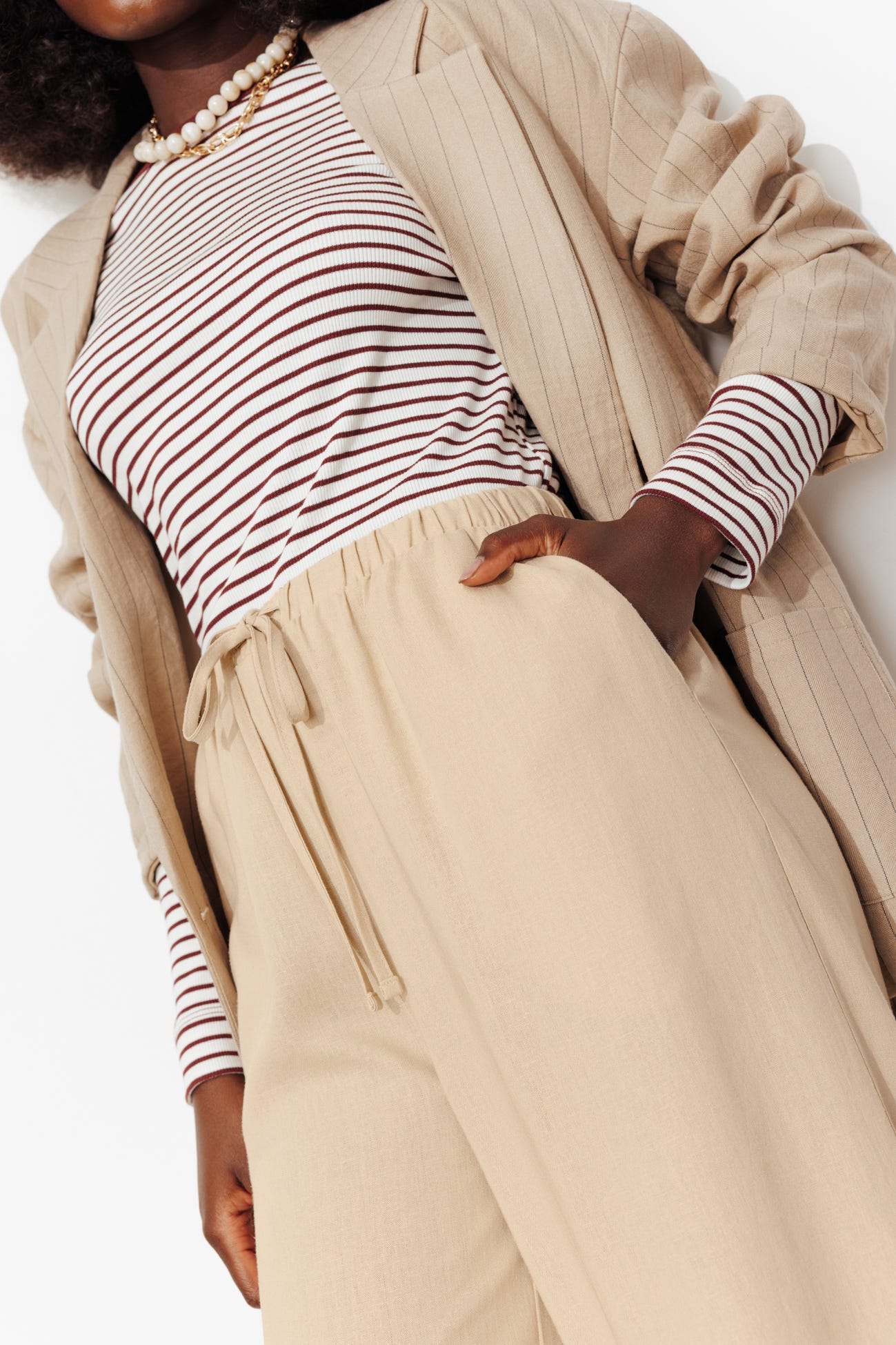 Plain wideleg trousers