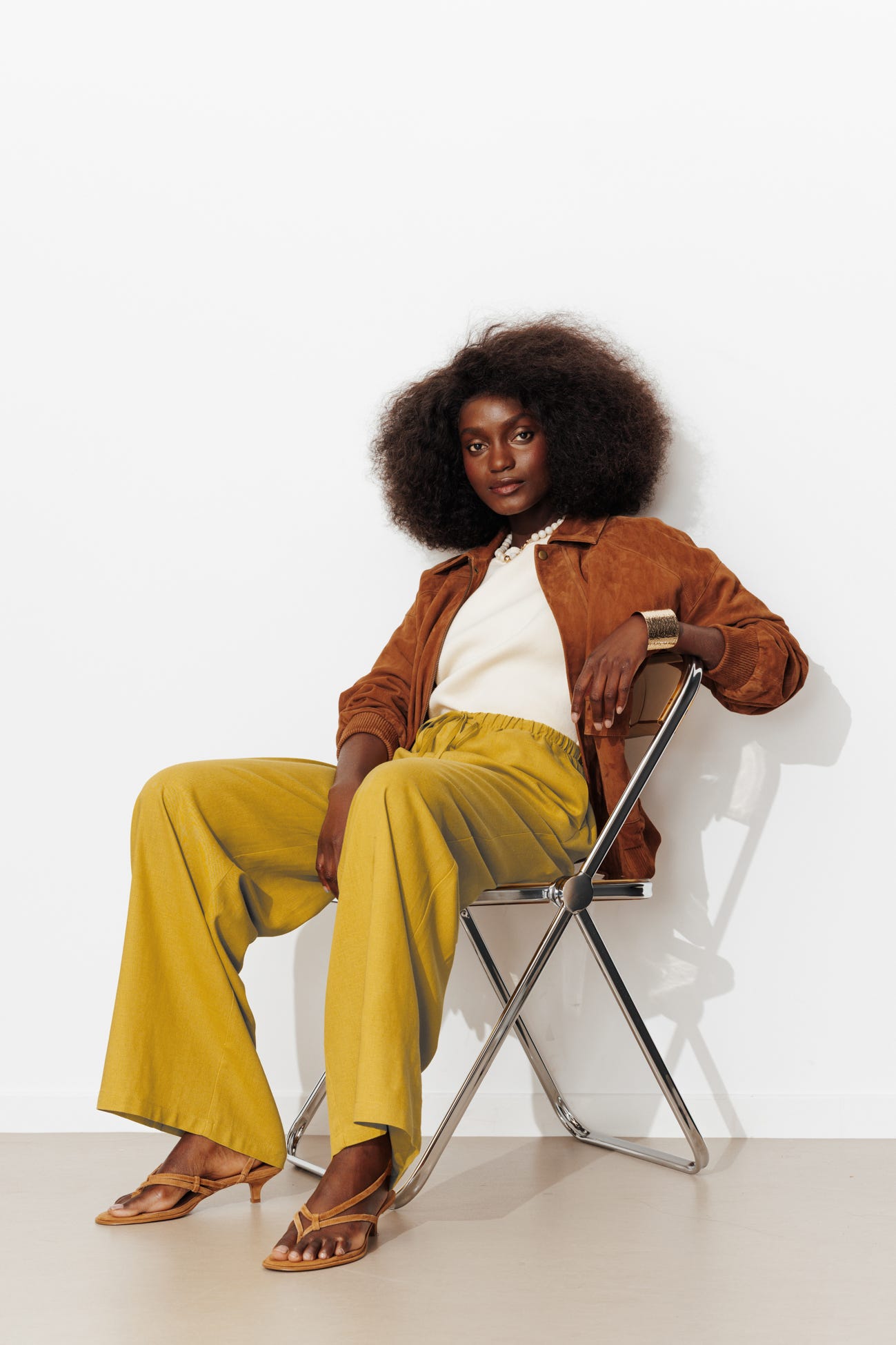 Pantalon large et uni Femme