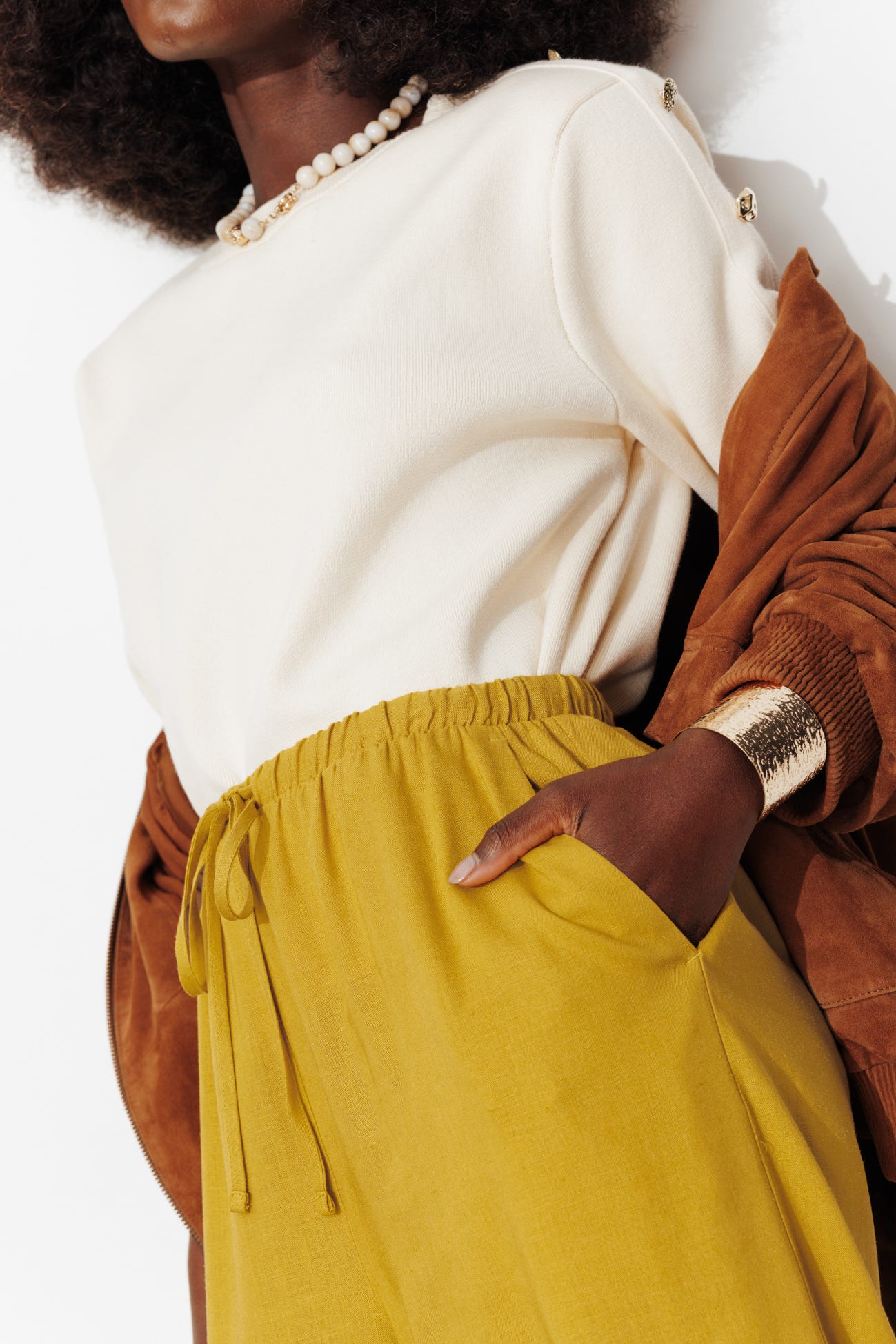 Plain wideleg trousers