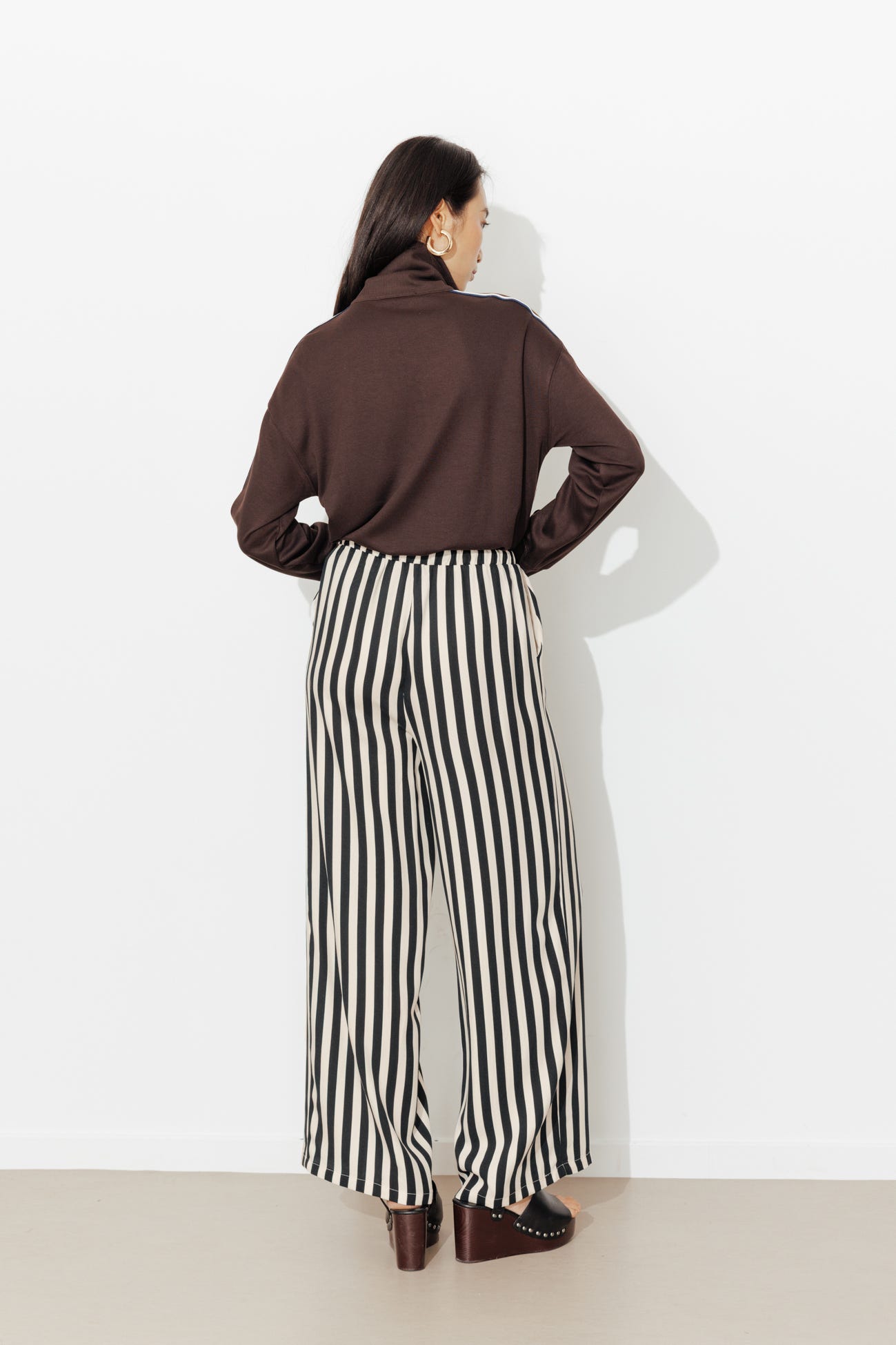 Pantalon large rayé Femme