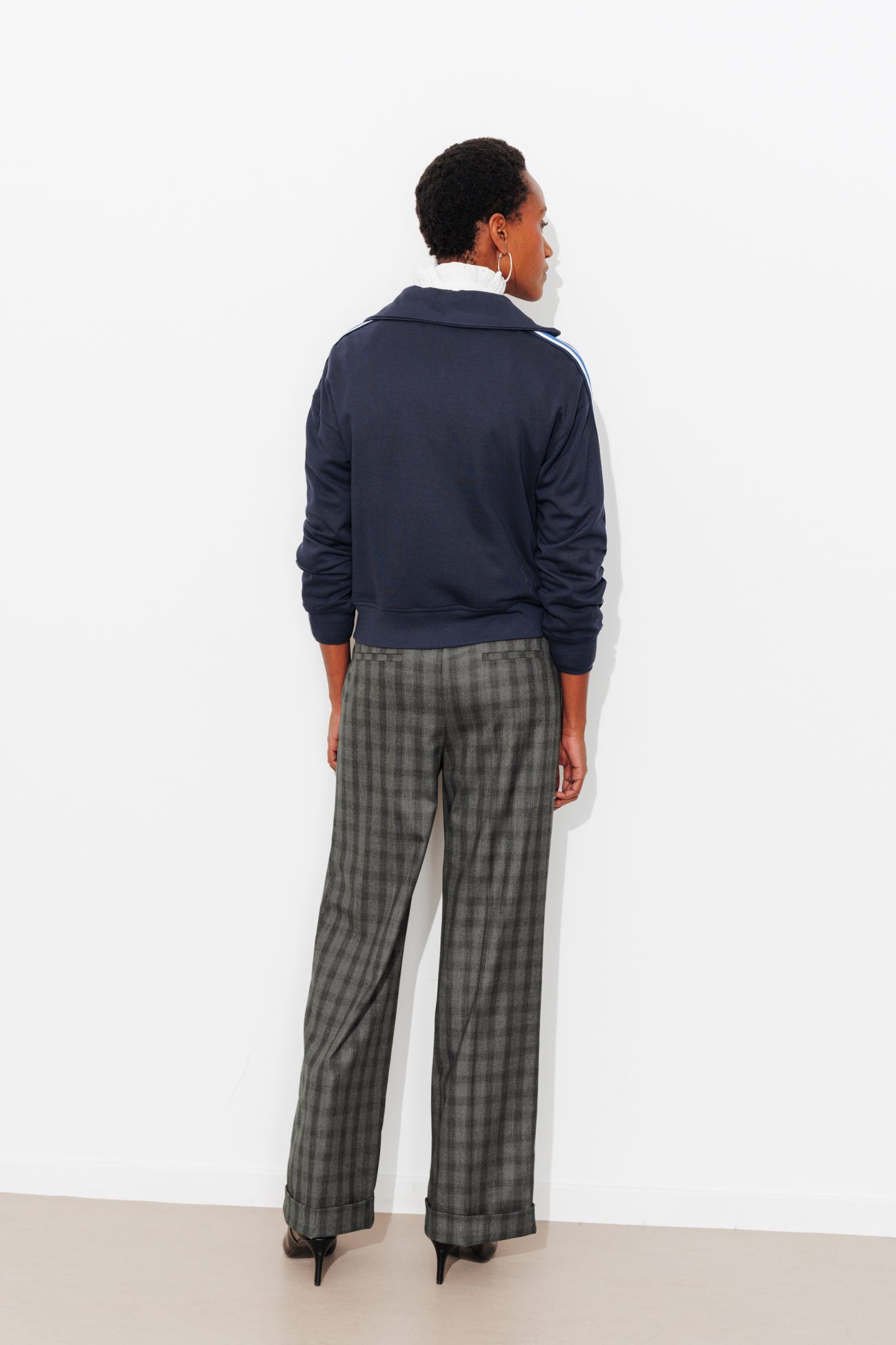 Pantalon large à carreaux