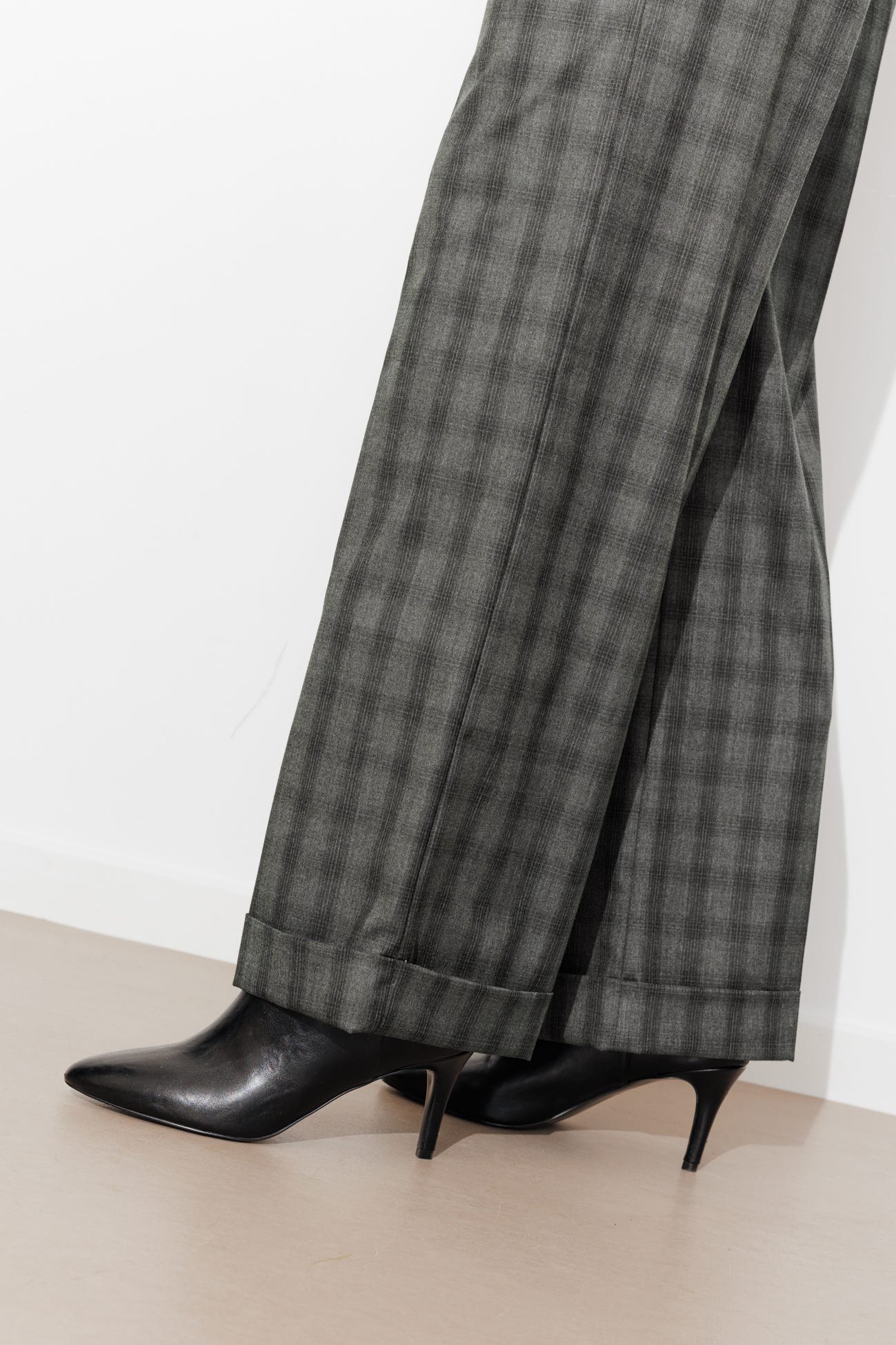 Pantalon large à carreaux