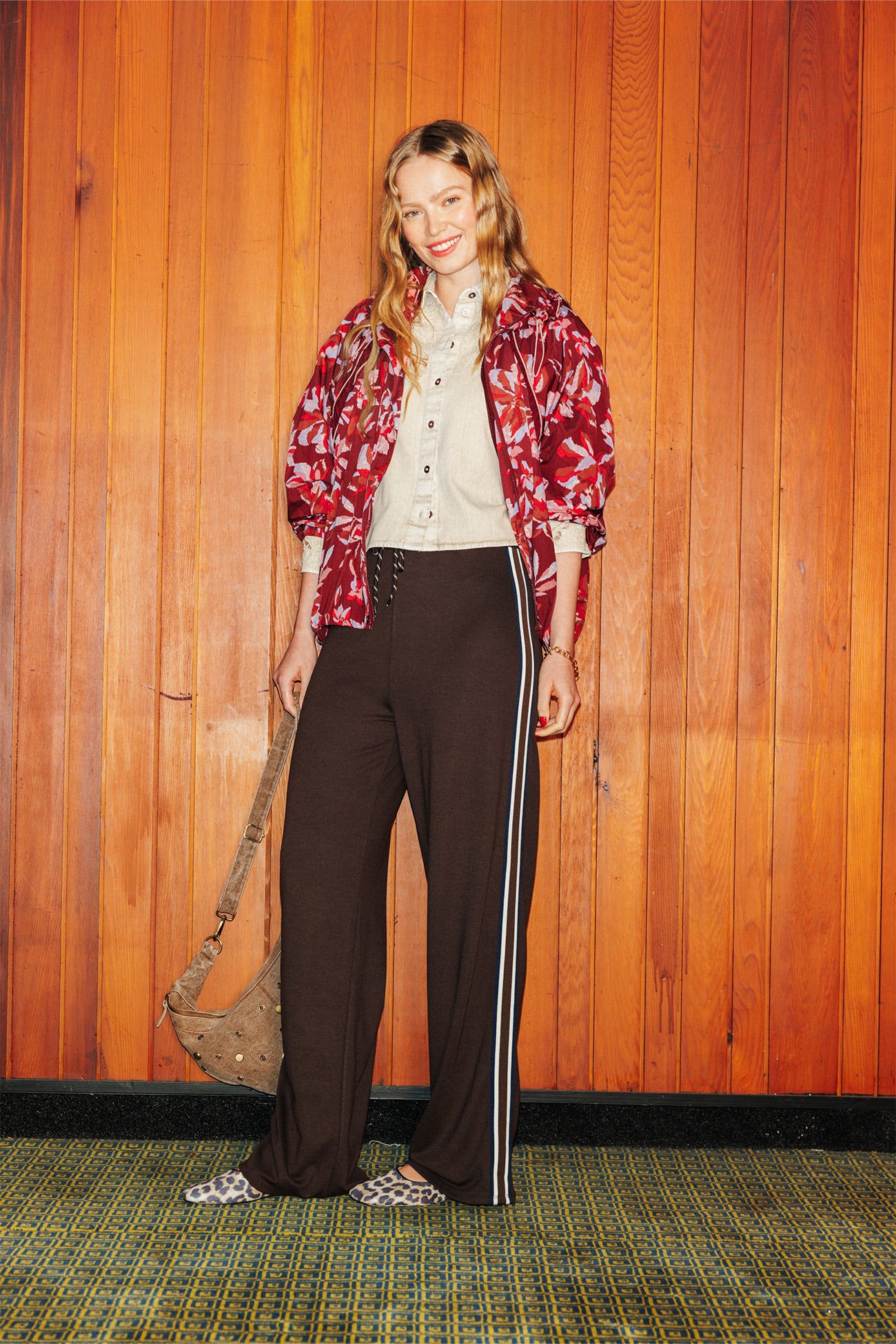 Pantalon large à bandes côtés