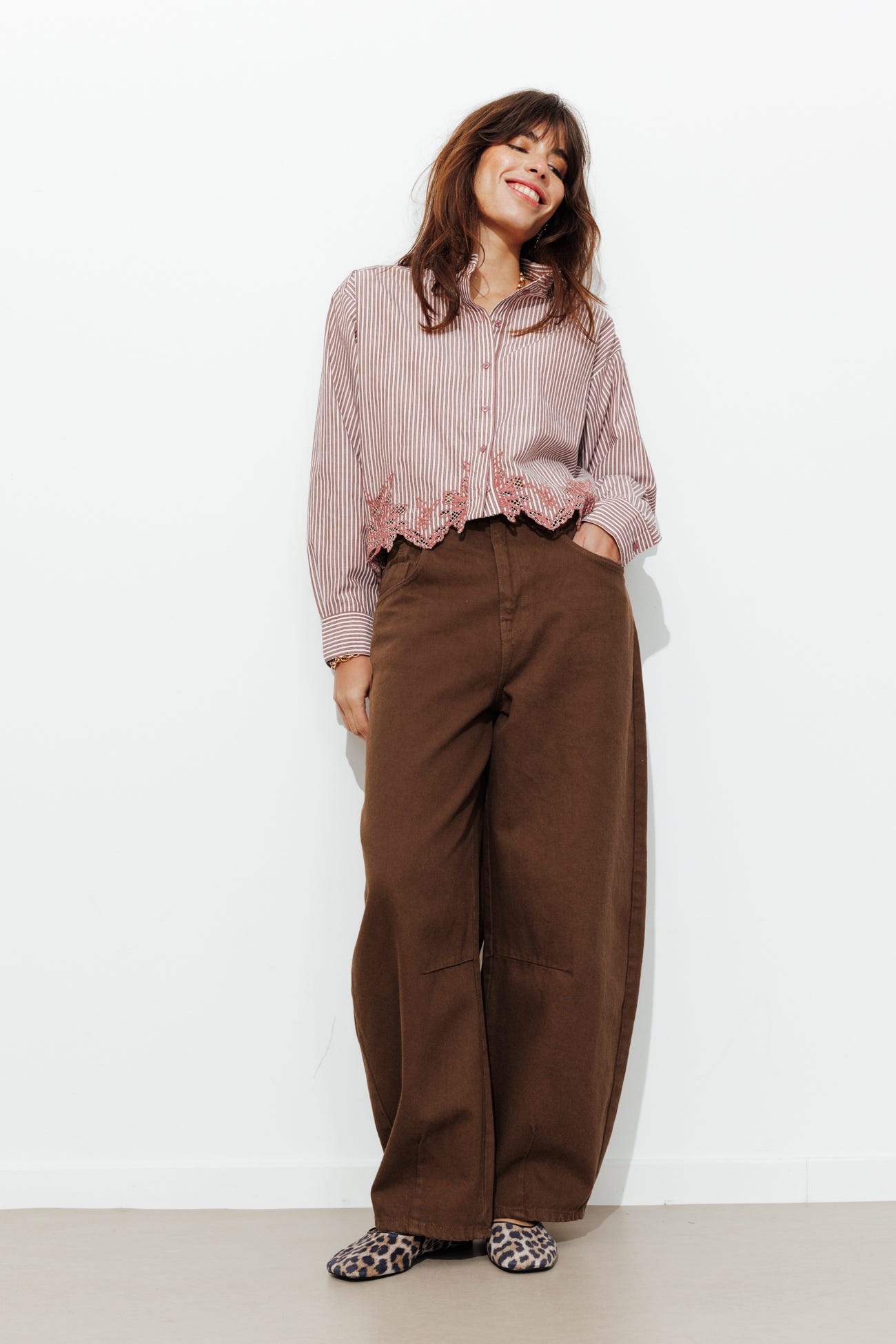 Pantalon balloon ceinturé