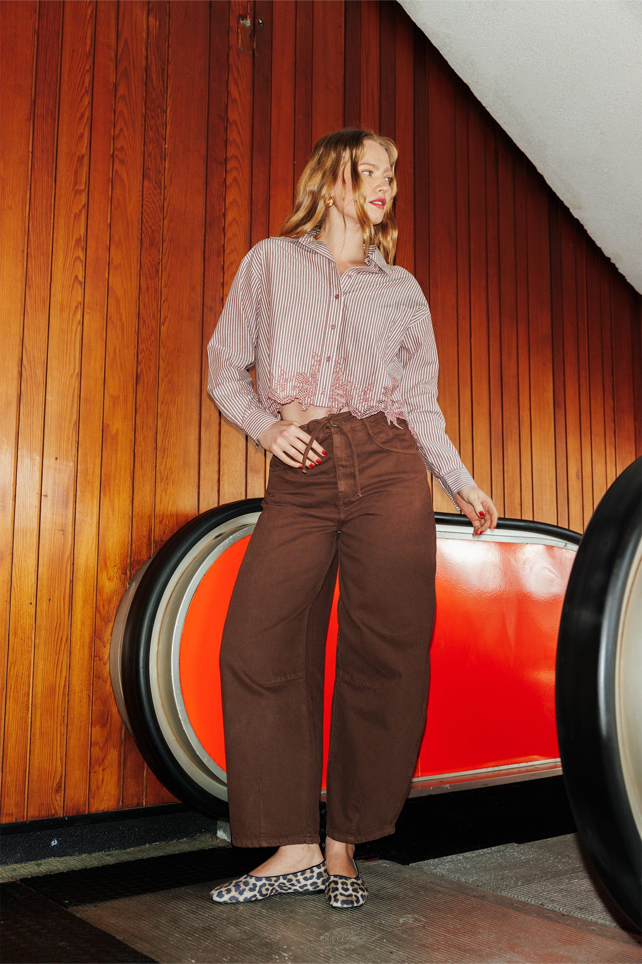 Pantalon balloon ceinturé