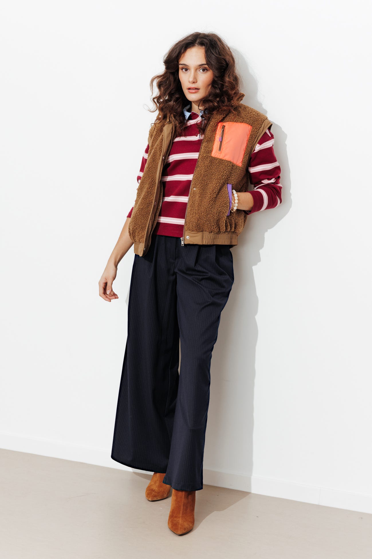 Pantalon très large rayé Femme