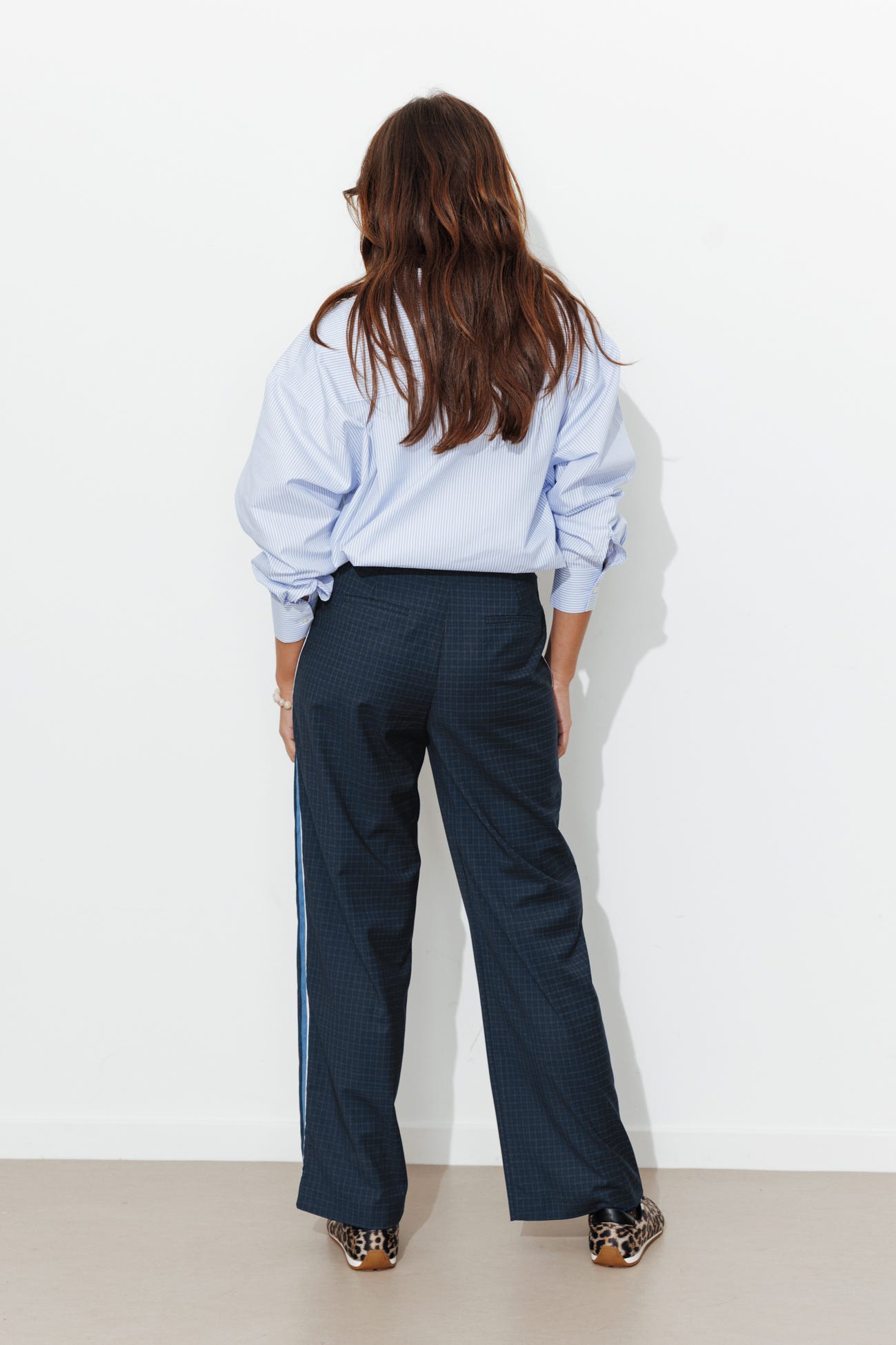 Pantalon large à carreaux