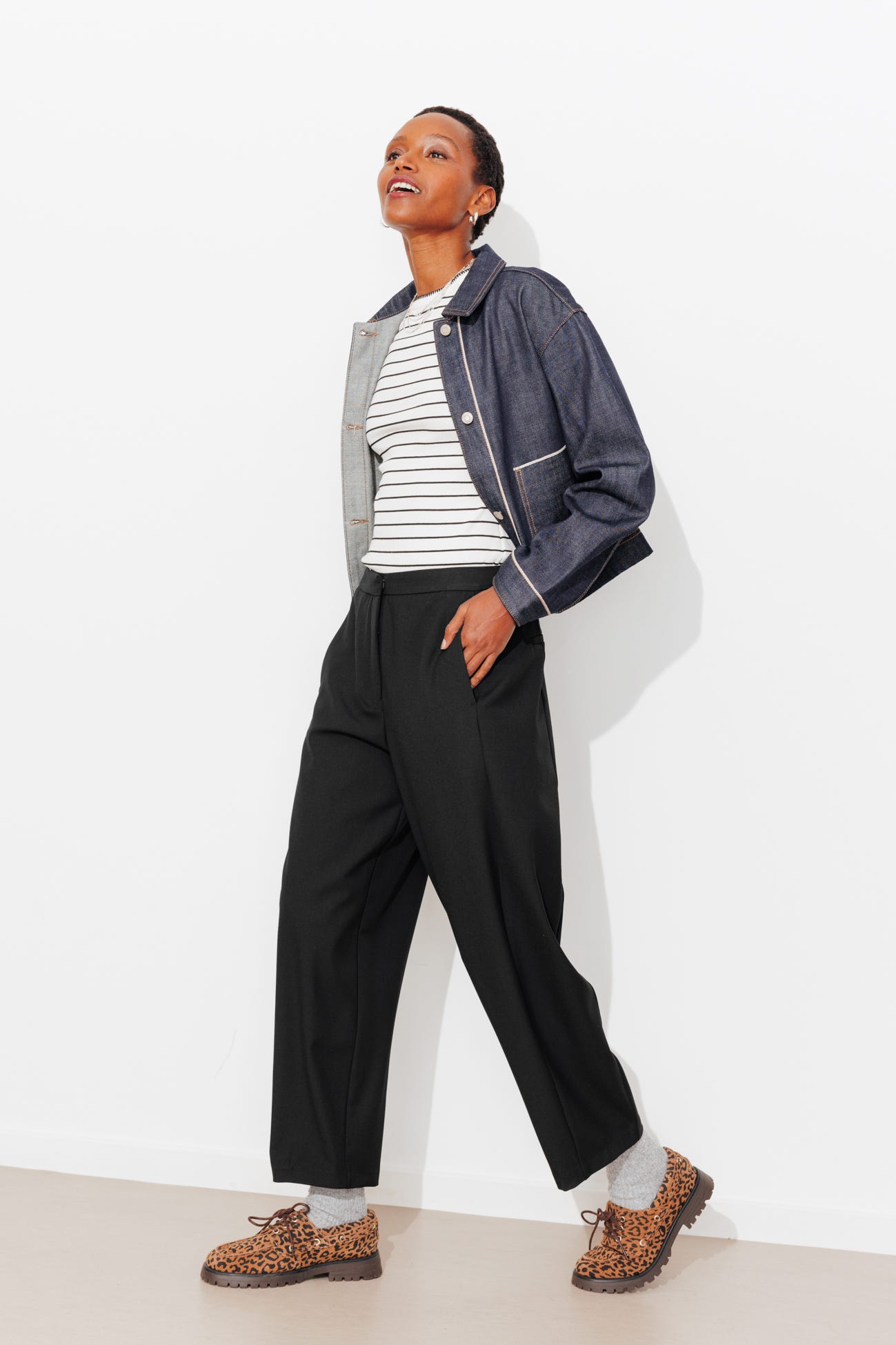 Pantalon barrel chic Femme