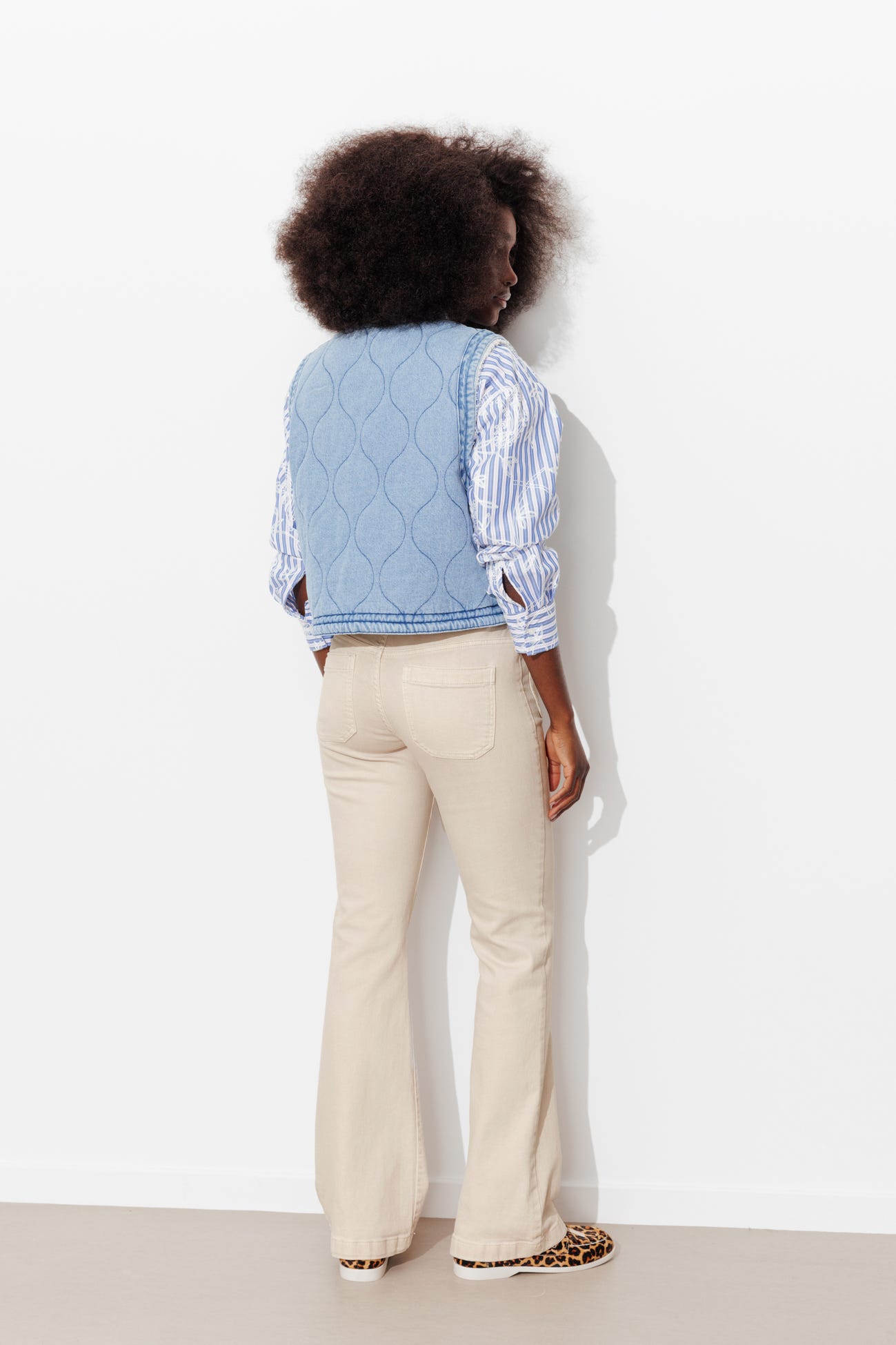 Pantaloni flare in tela EUGENE