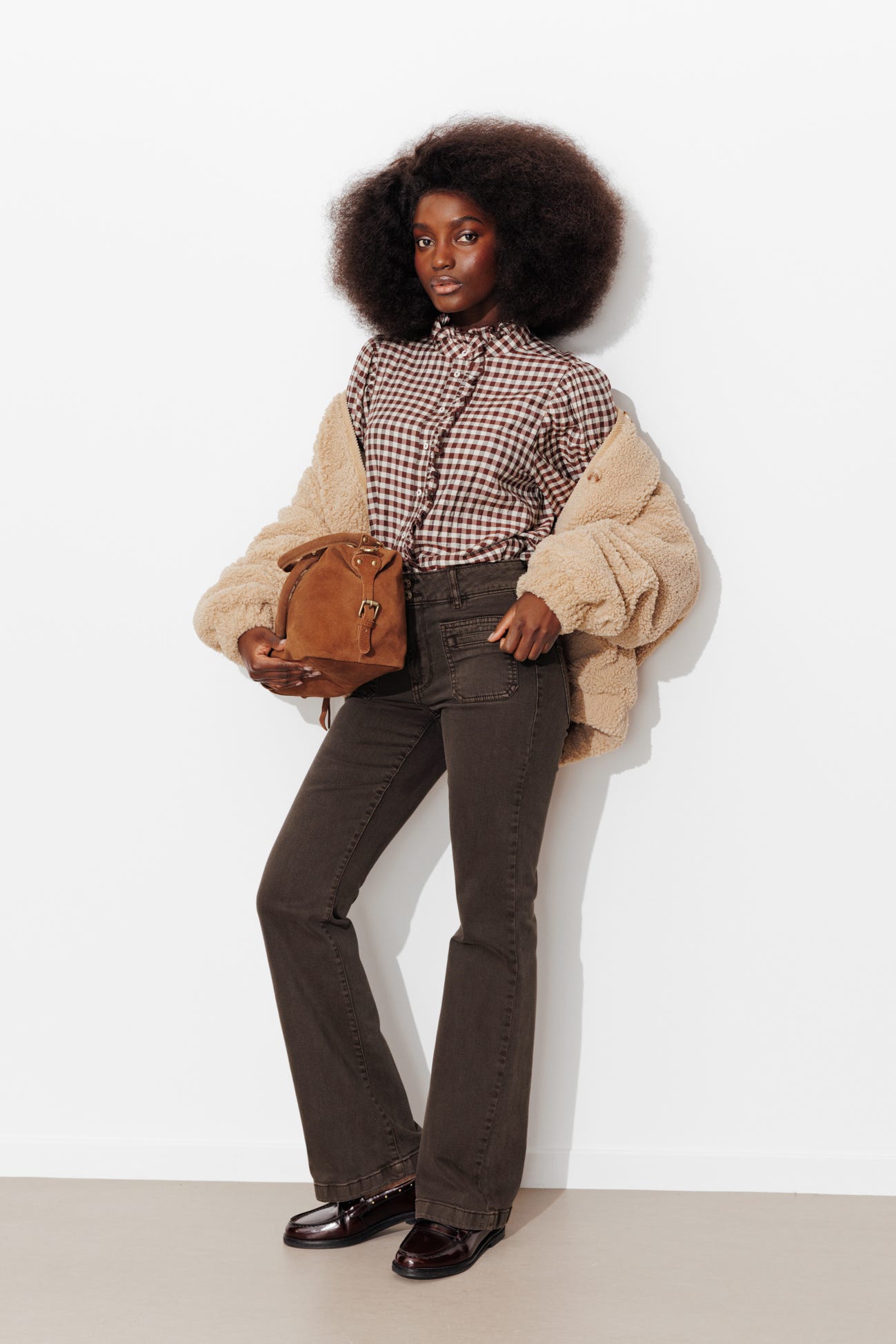 Pantaloni flare in tela EUGENE