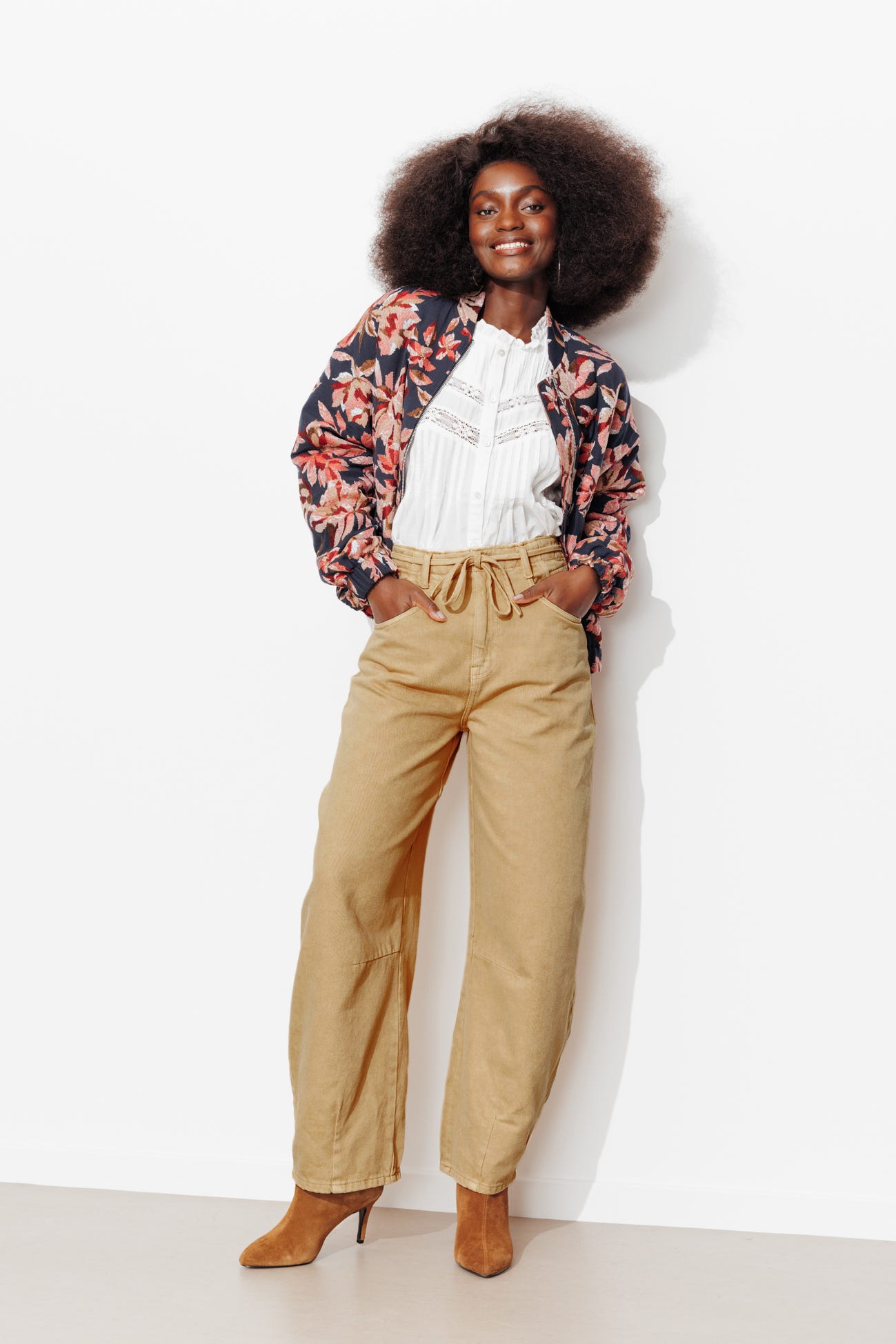 Pantalon balloon ceinturé