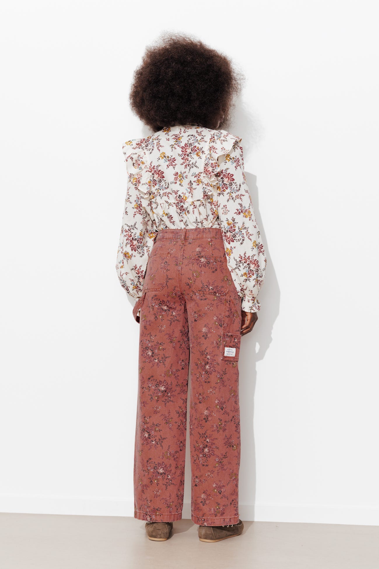 Pantalon charpentier fleuri