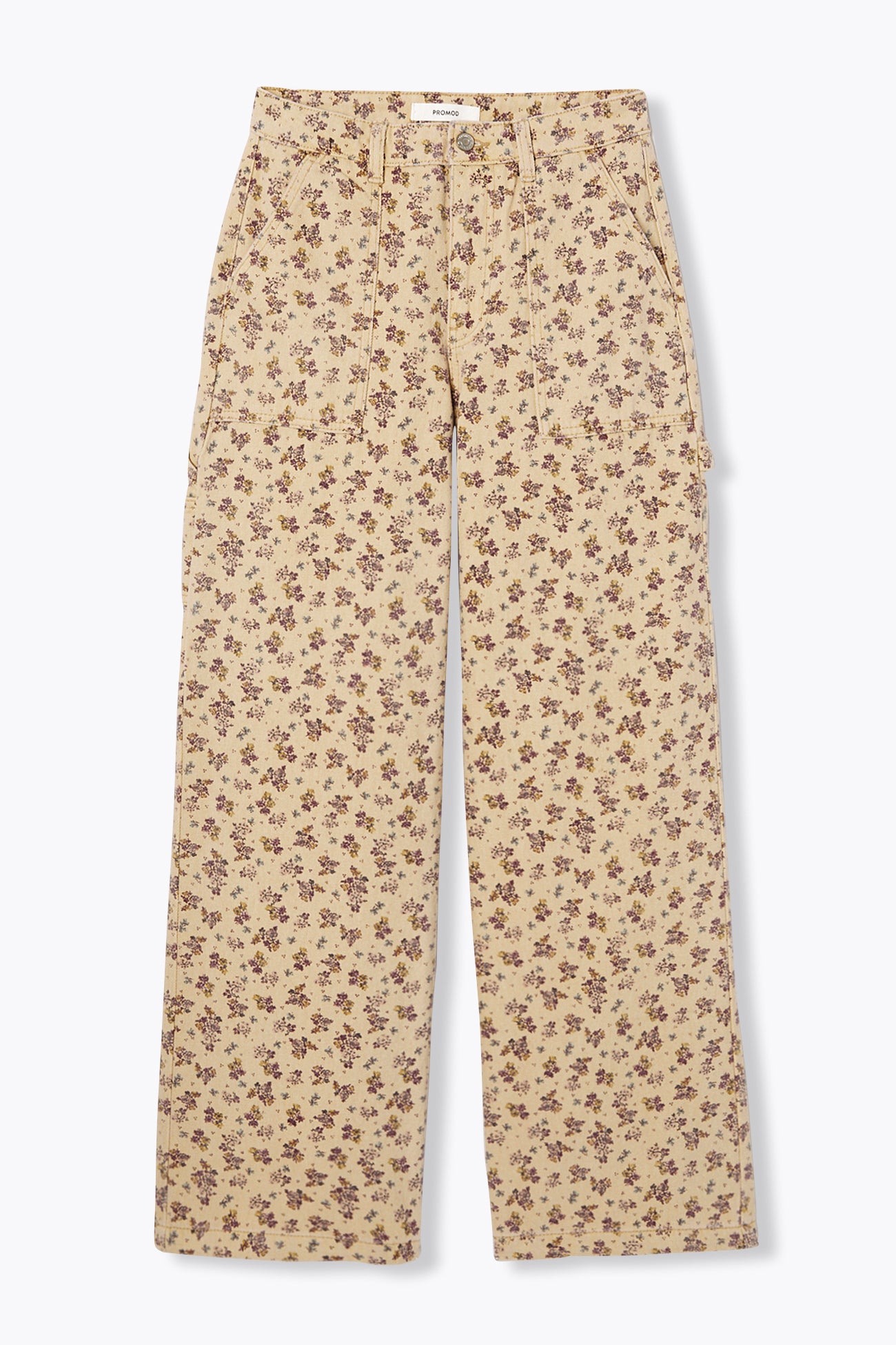 Floral carpenter trousers - Ecru print