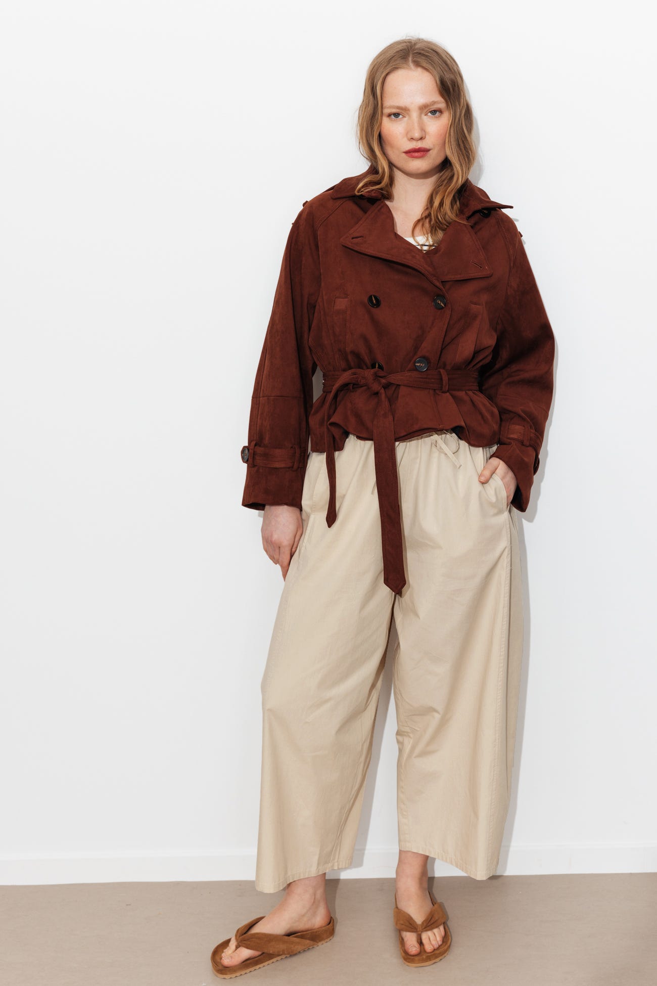 Plain balloon trousers 