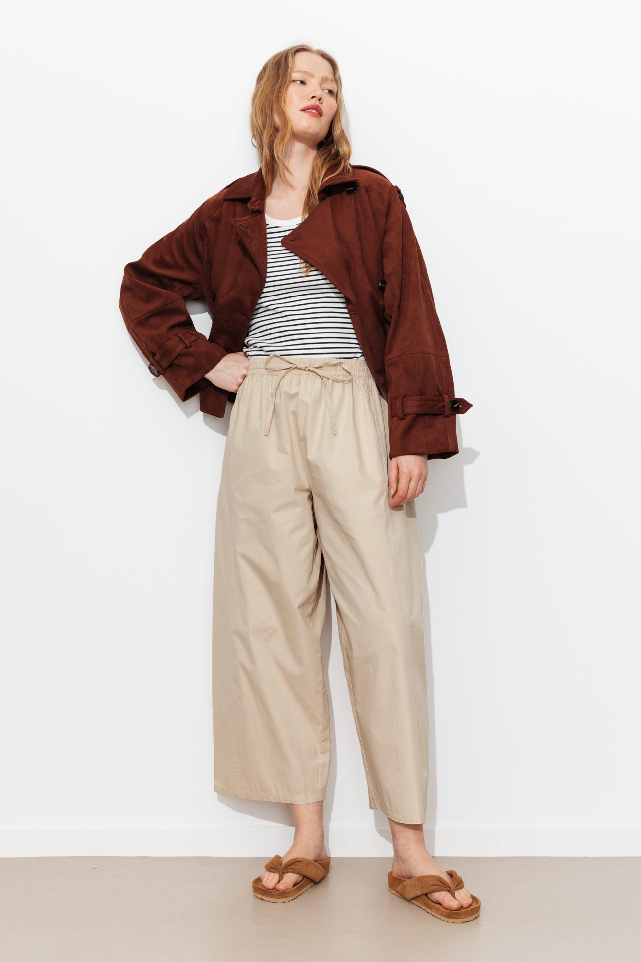Plain balloon trousers 