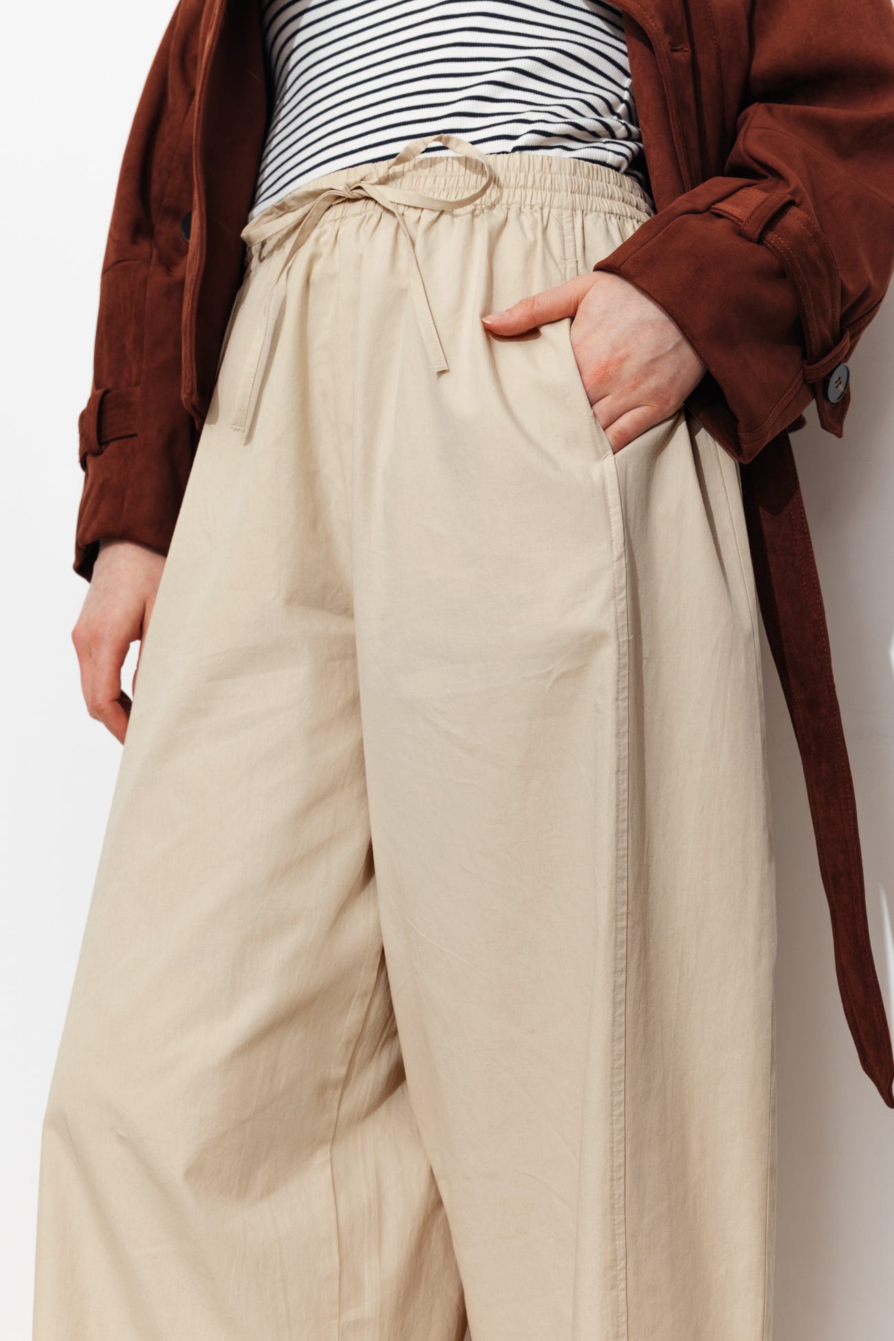 Plain balloon trousers 