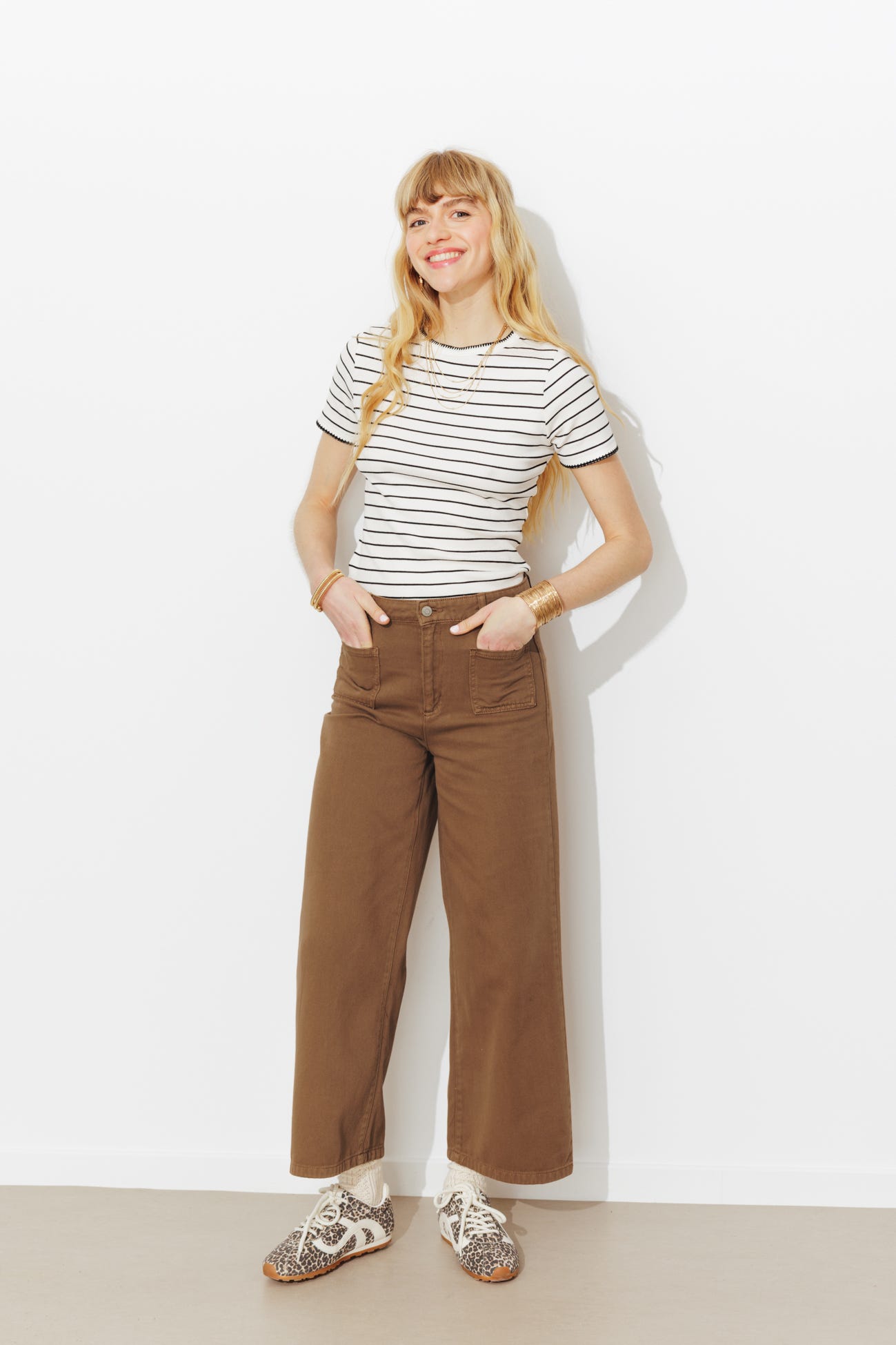 Pantalon large et court Femme