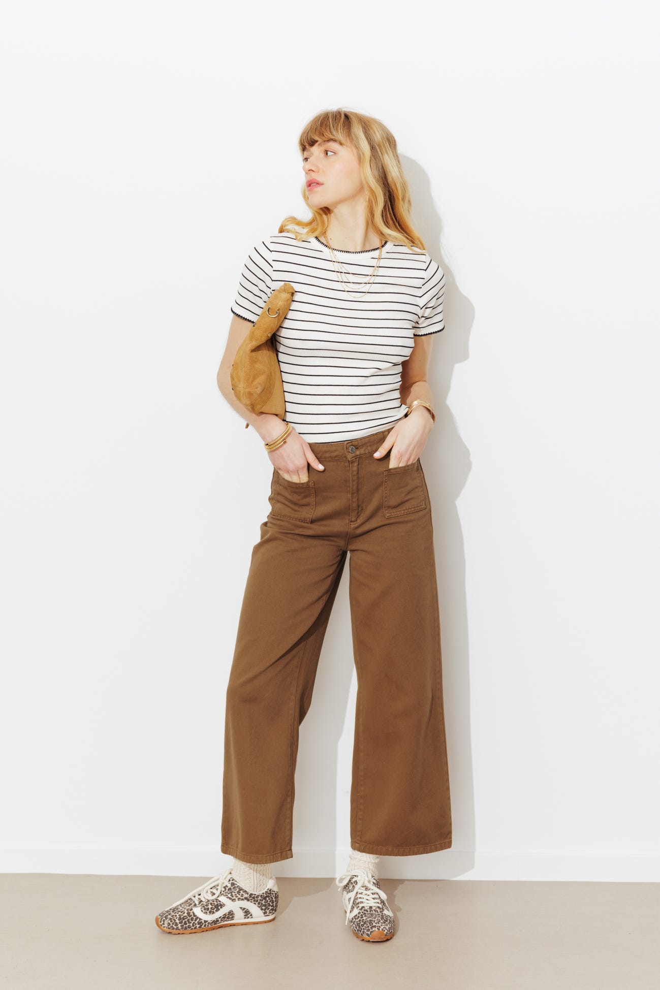 Pantalon large et court Femme