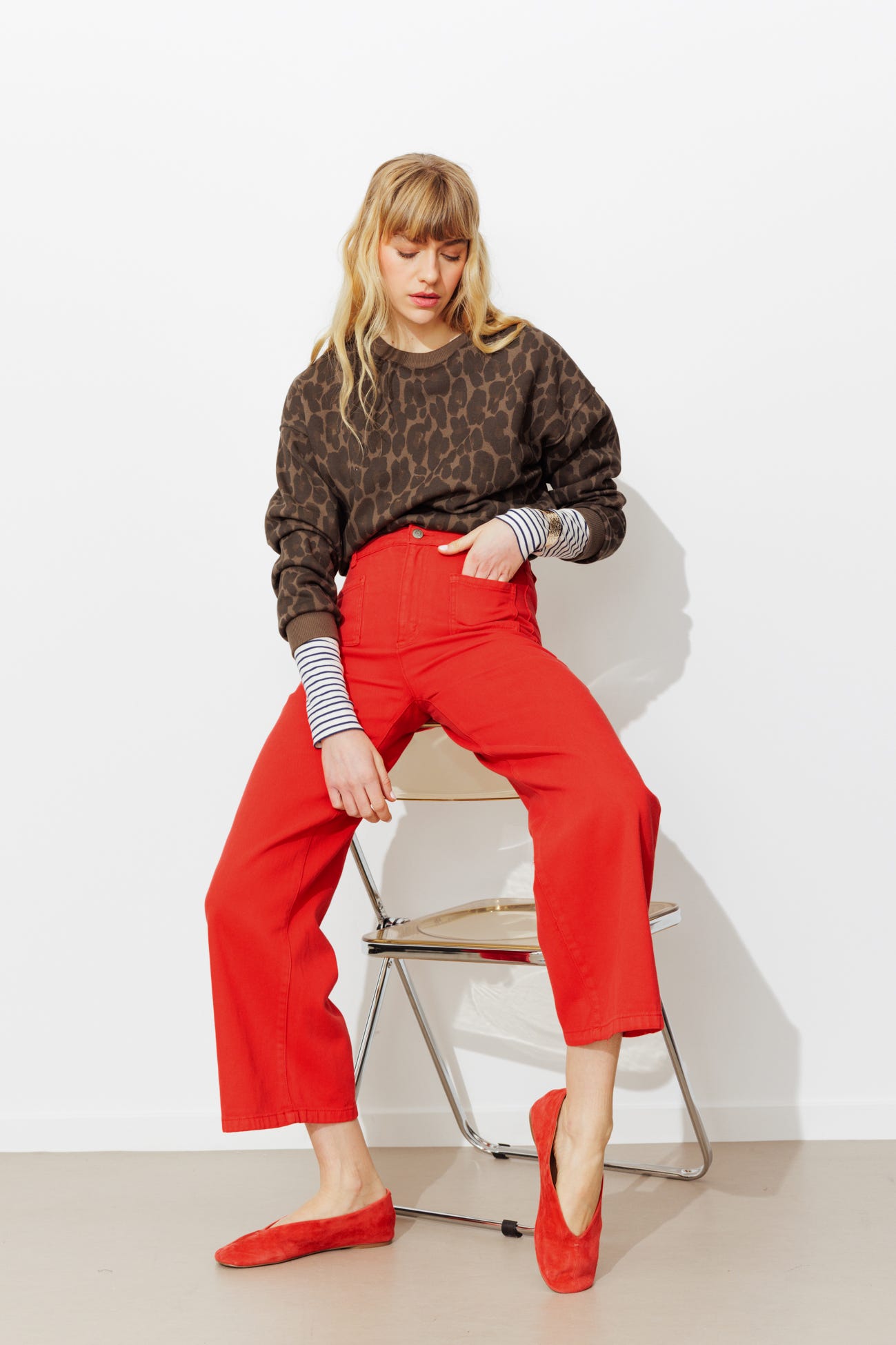 Pantalon large et court Femme