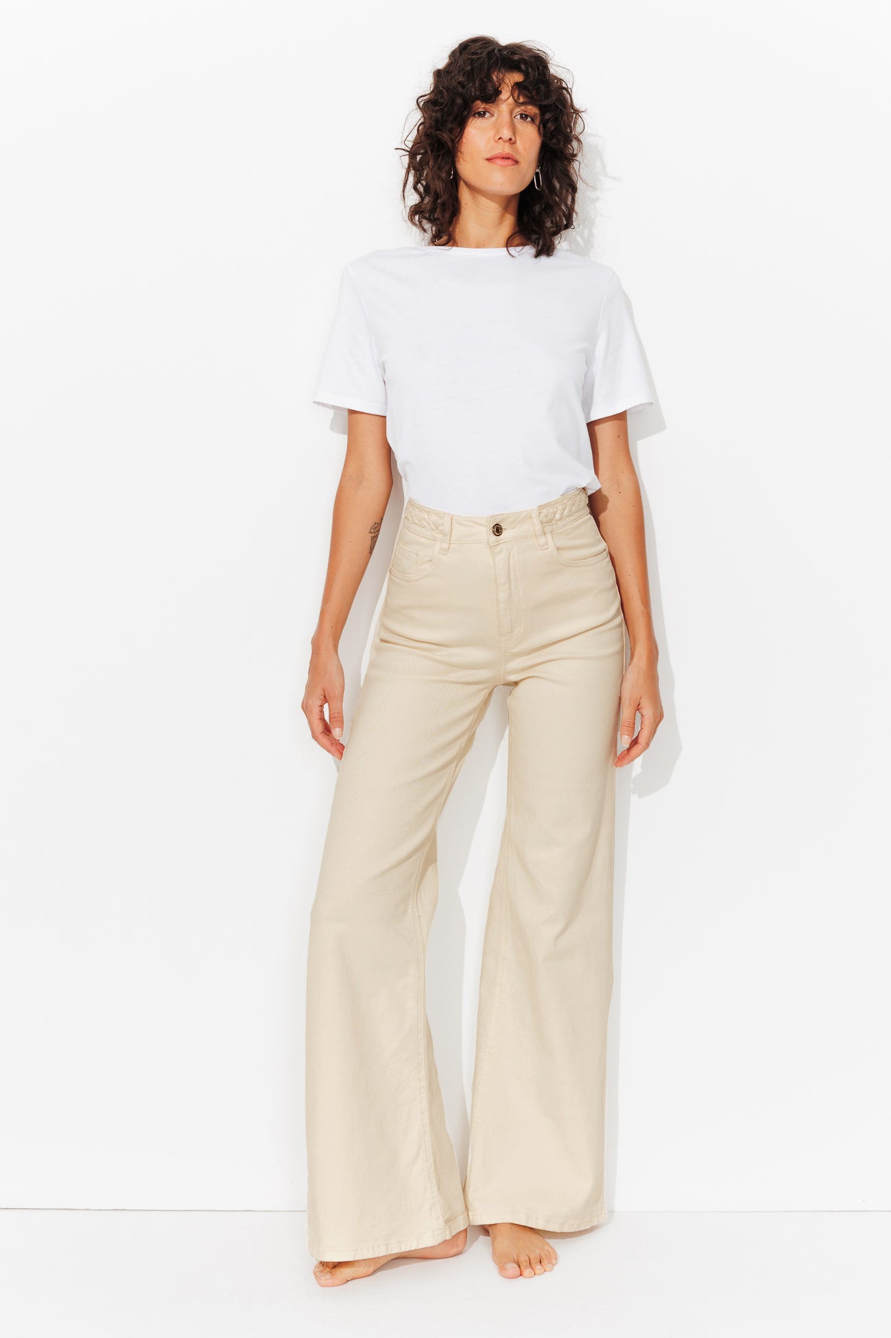 Pantalon flare taille haute