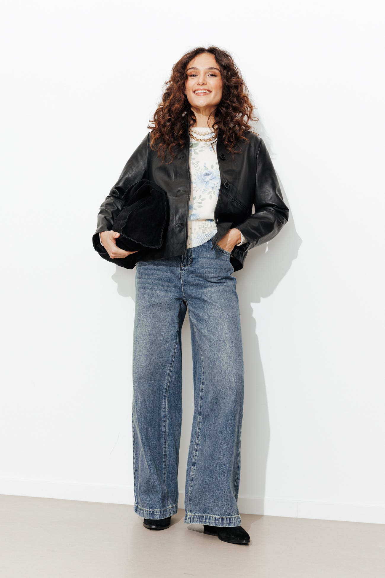 CESAR jean long taille haute