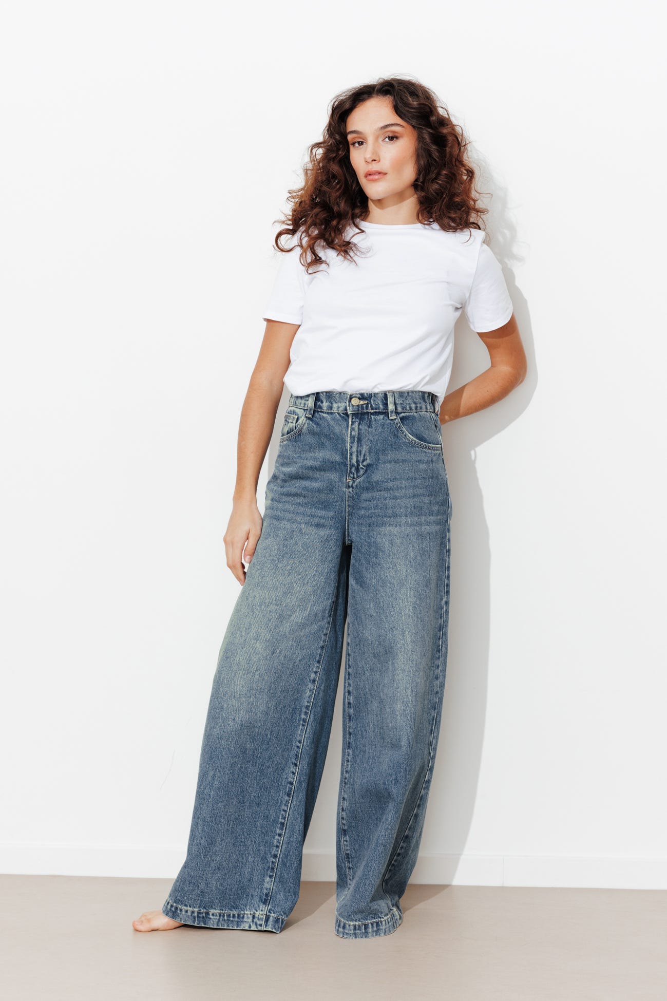 CESAR jean long taille haute