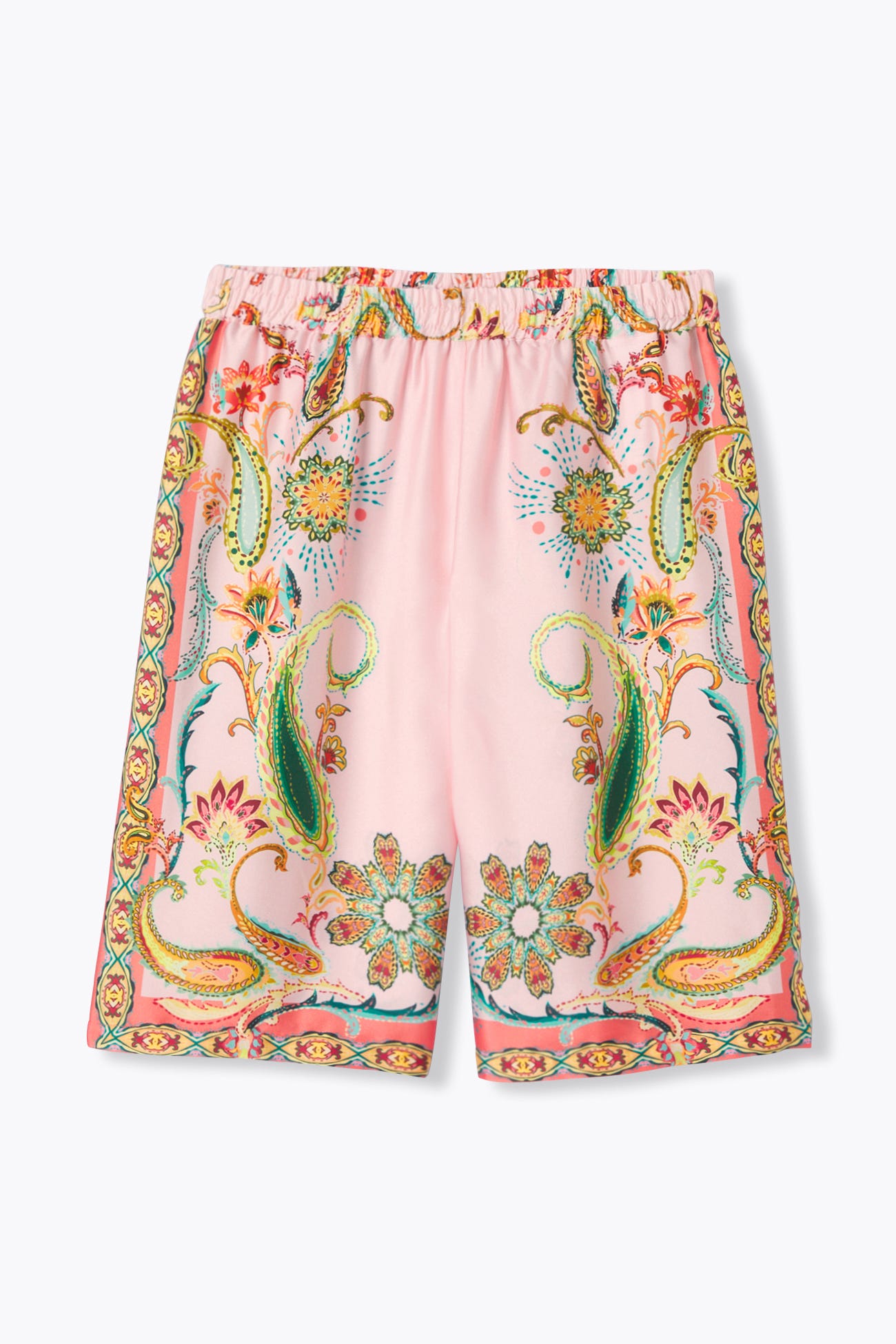 Patterned satin bermudas