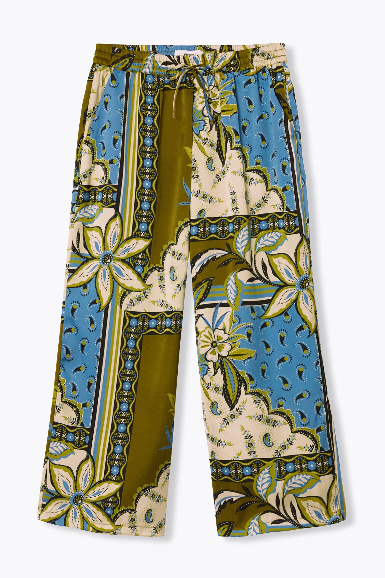 Pantalon large satin imprimé