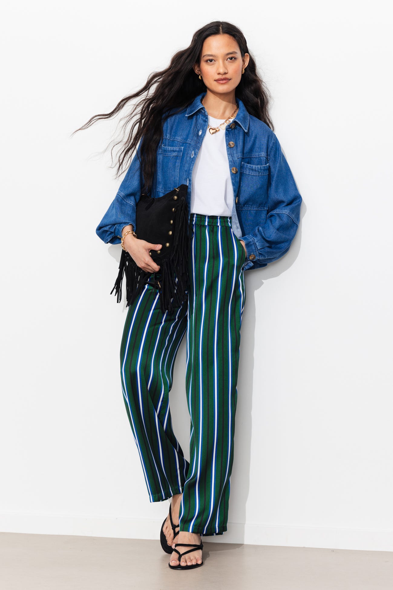 Pantaloni raso a righe