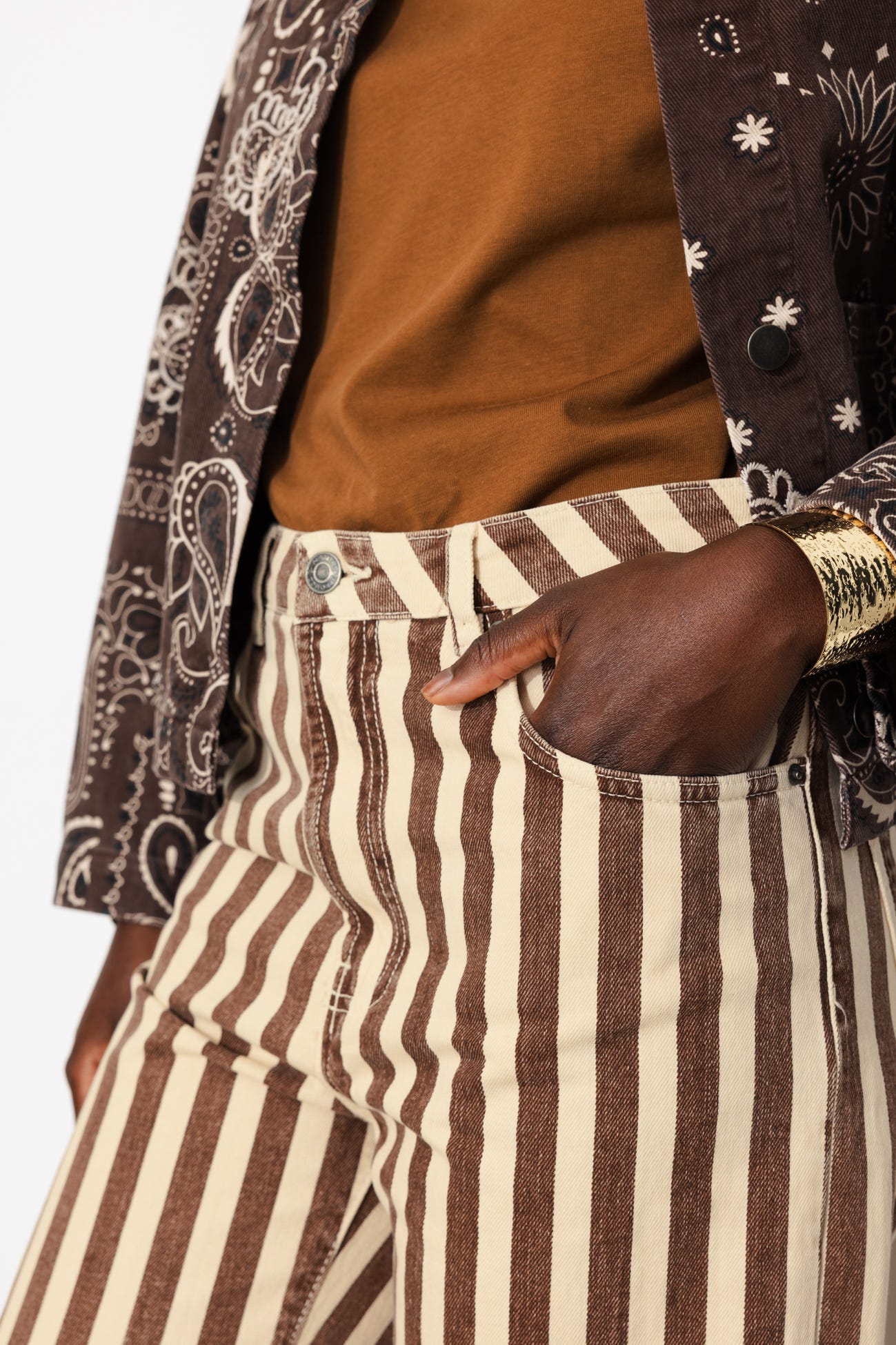 Pantalon large rayé Femme