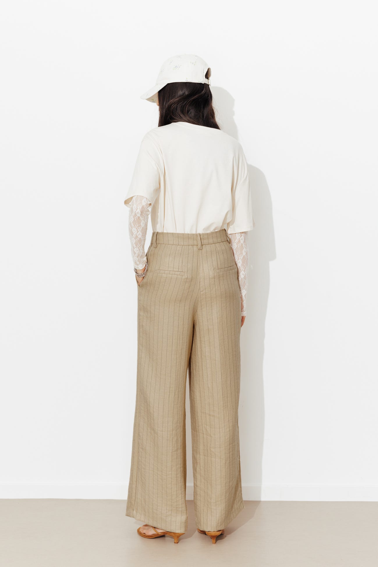 Pantalon tailleur rayé Femme