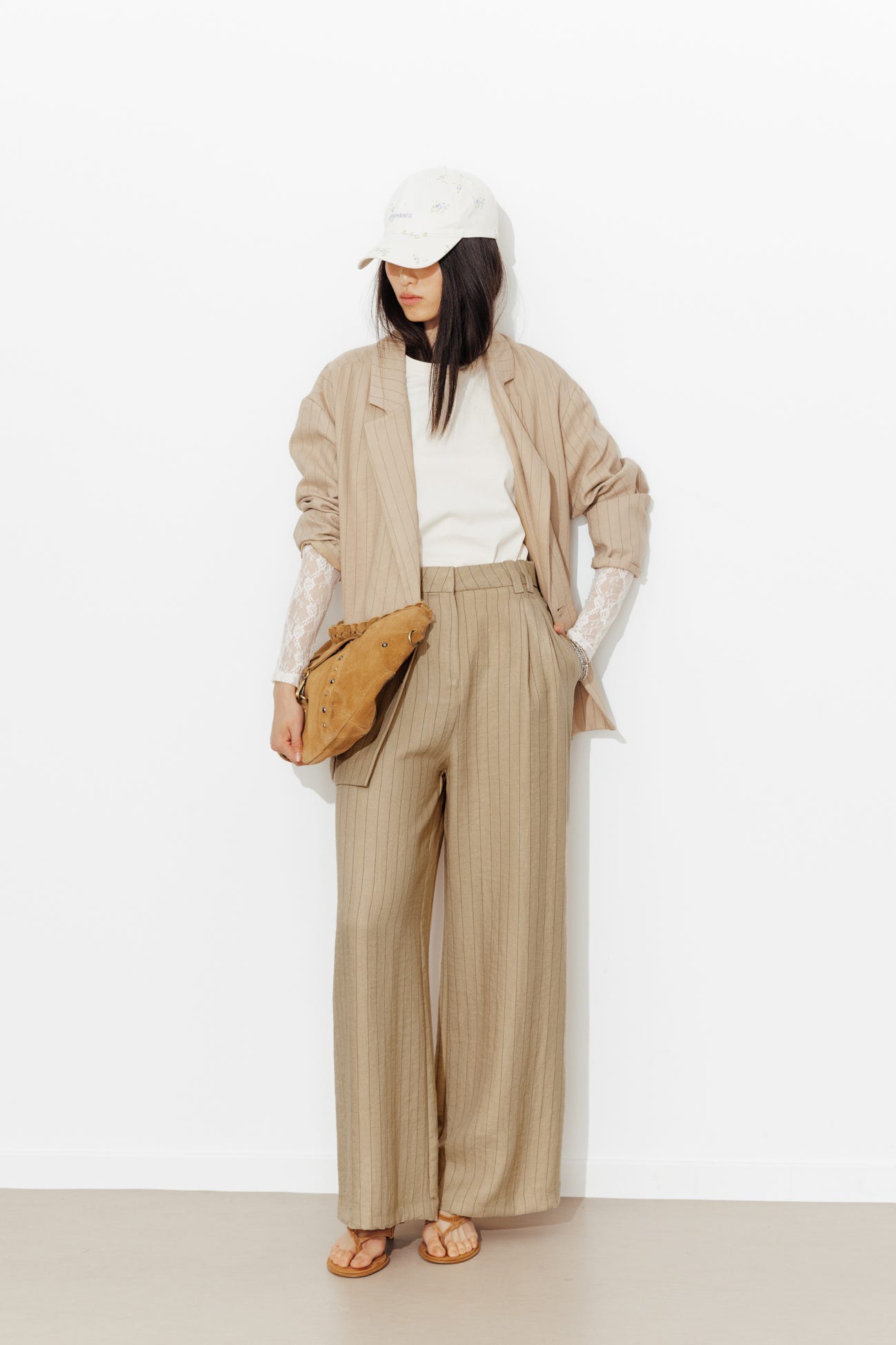 Pantalon tailleur rayé Femme