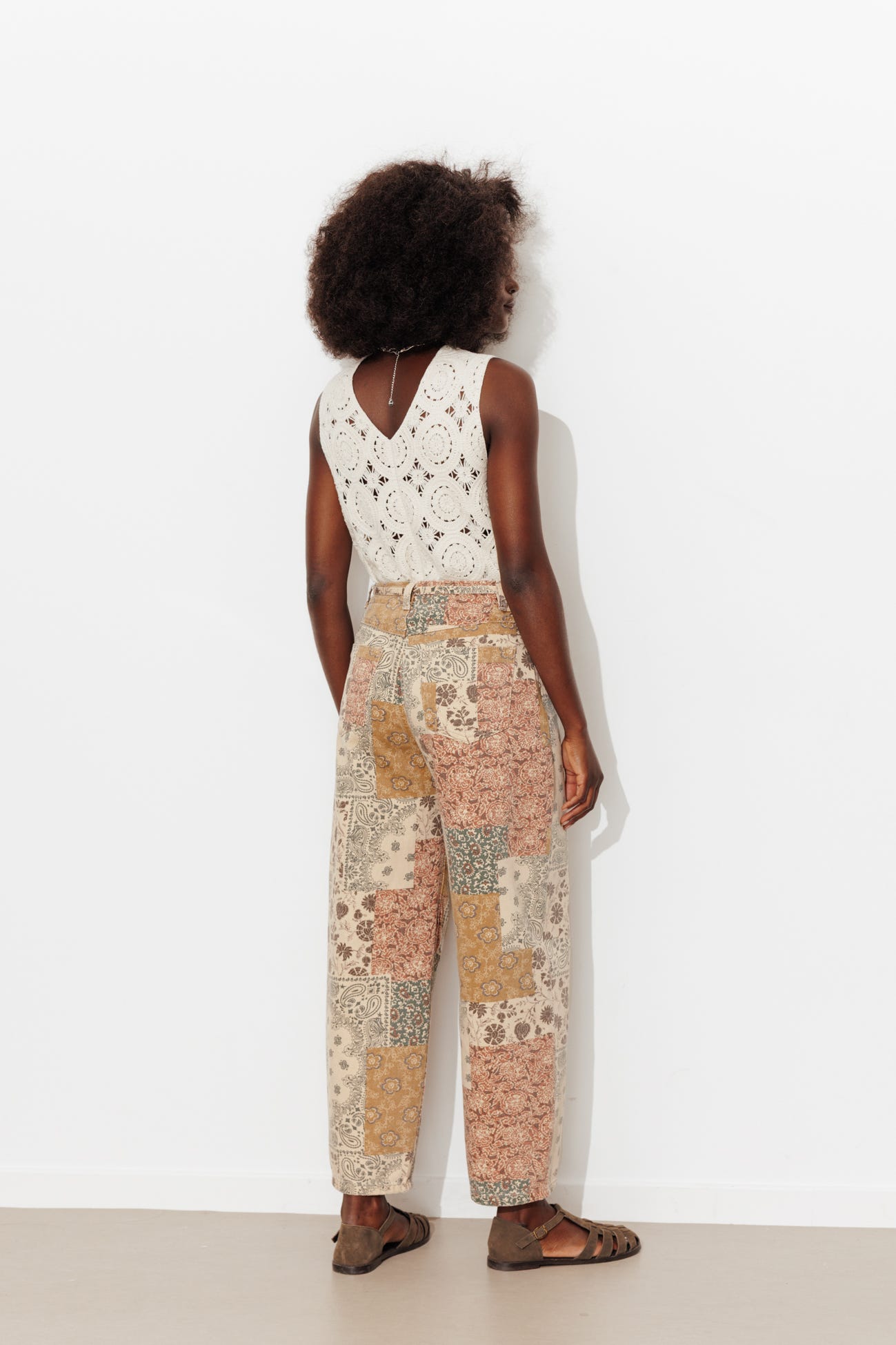 Pantalon balloon patchwork