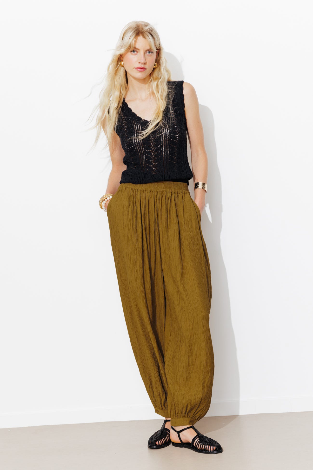 Unifarbene Aladdinhose