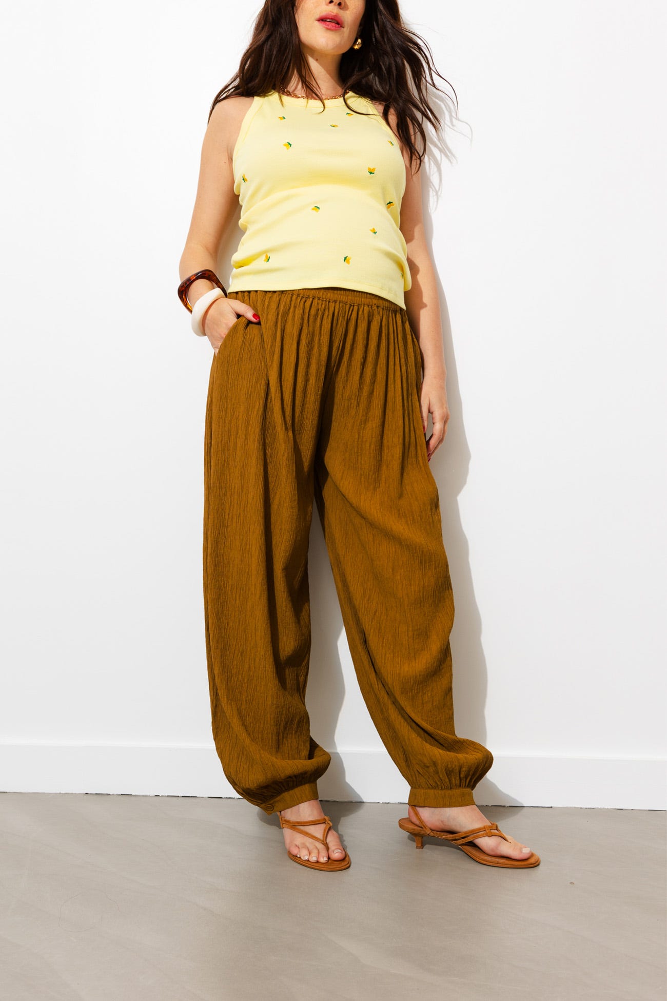 Pantalon aladin uni Femme