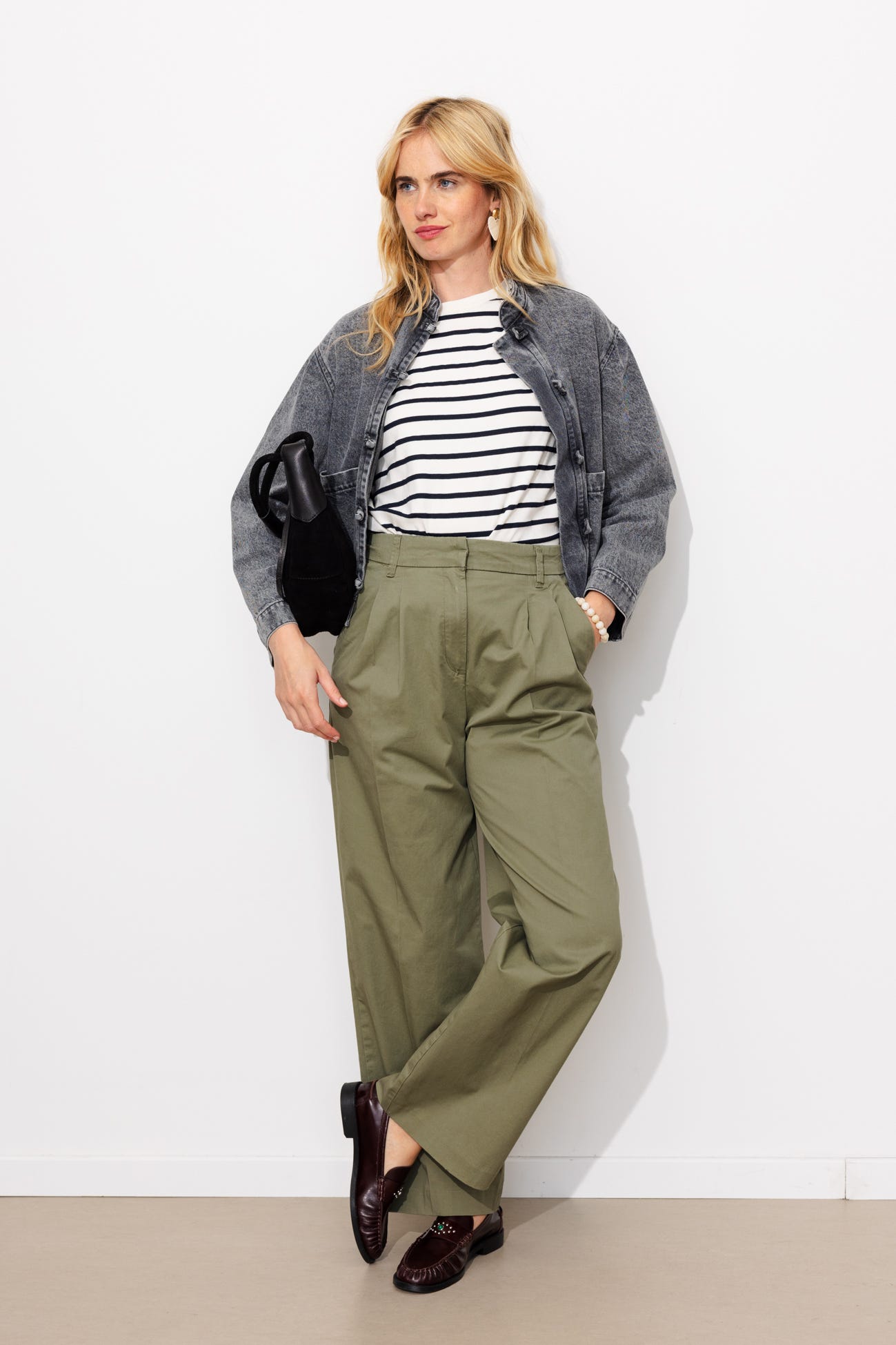 BILLY pantalon large en toile