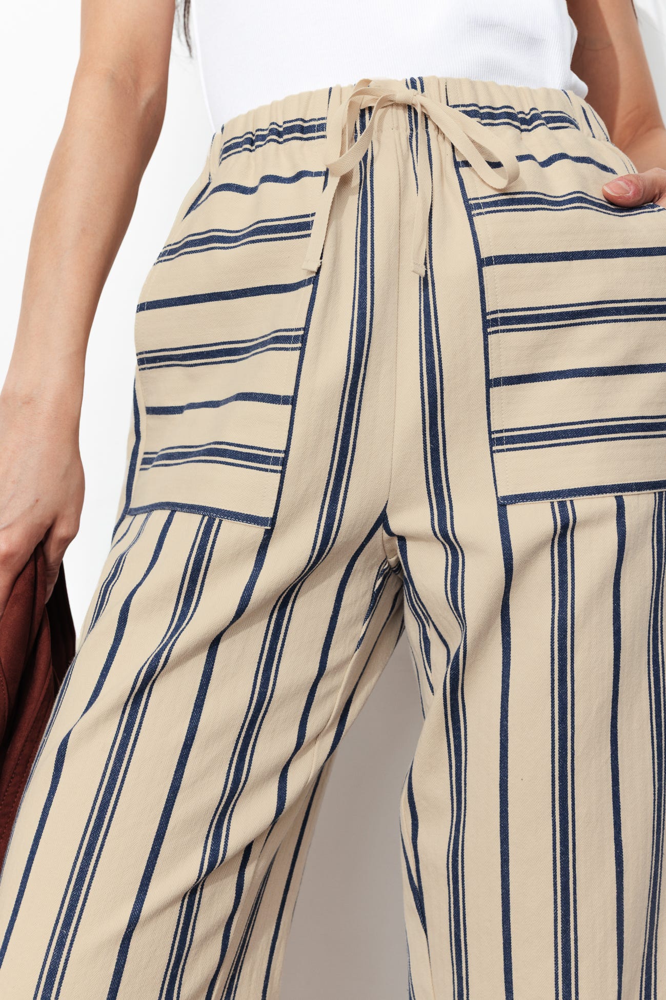 Striped peg trousers