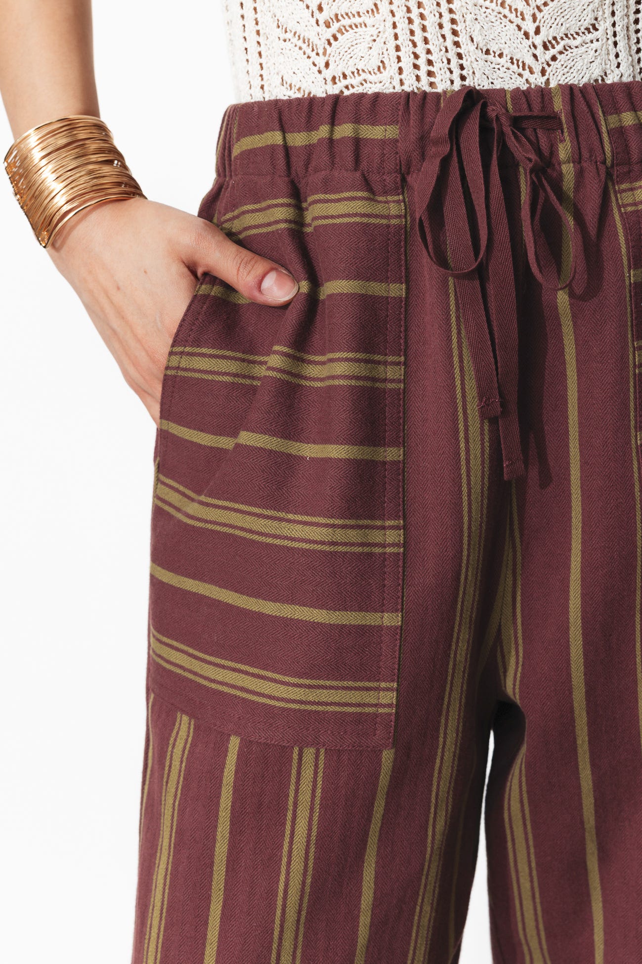 Pantalon carrot rayé Femme