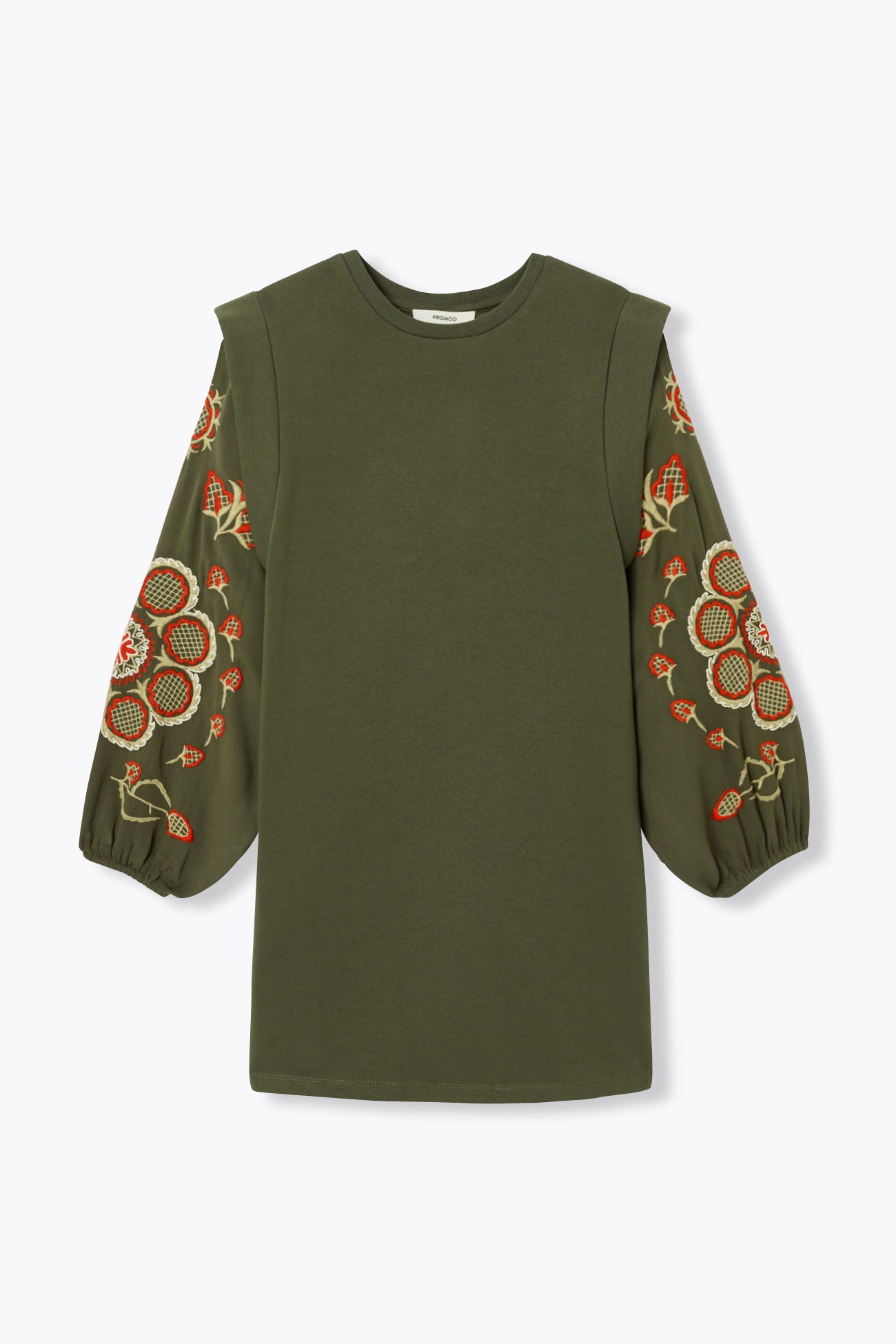 Abito felpato ricamato