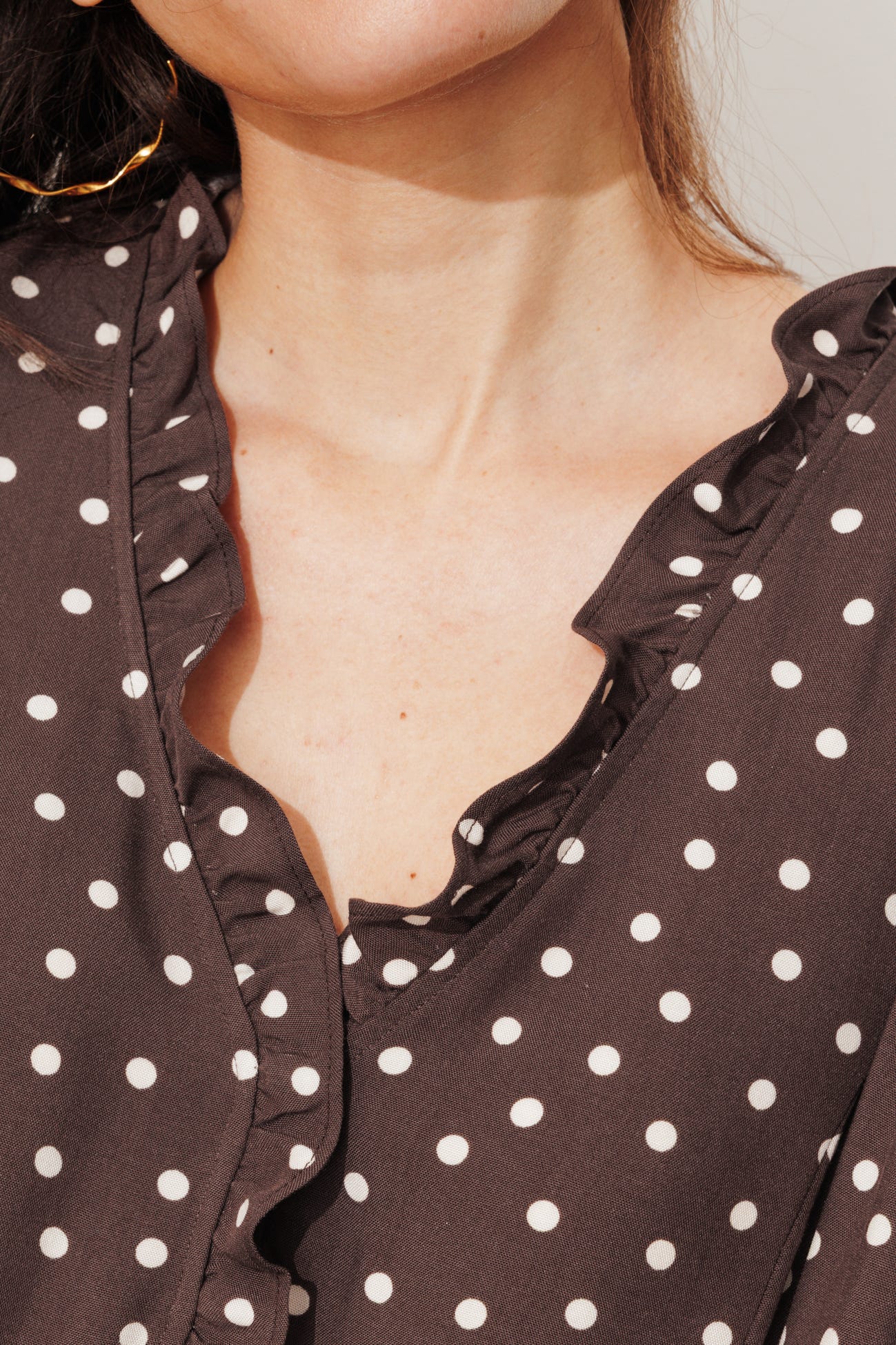 Robe courte à pois Femme