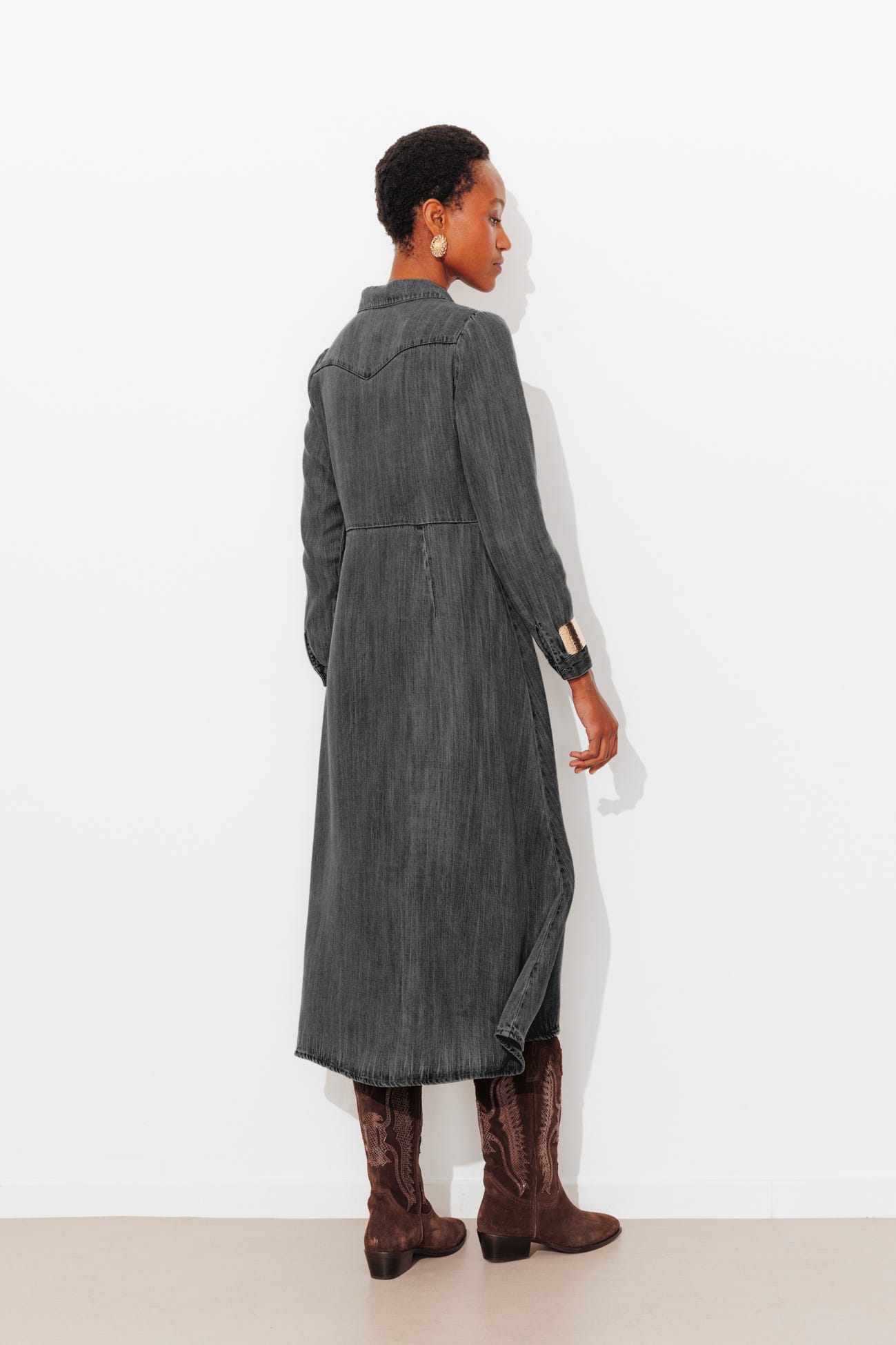 Long lyocell shirtdress