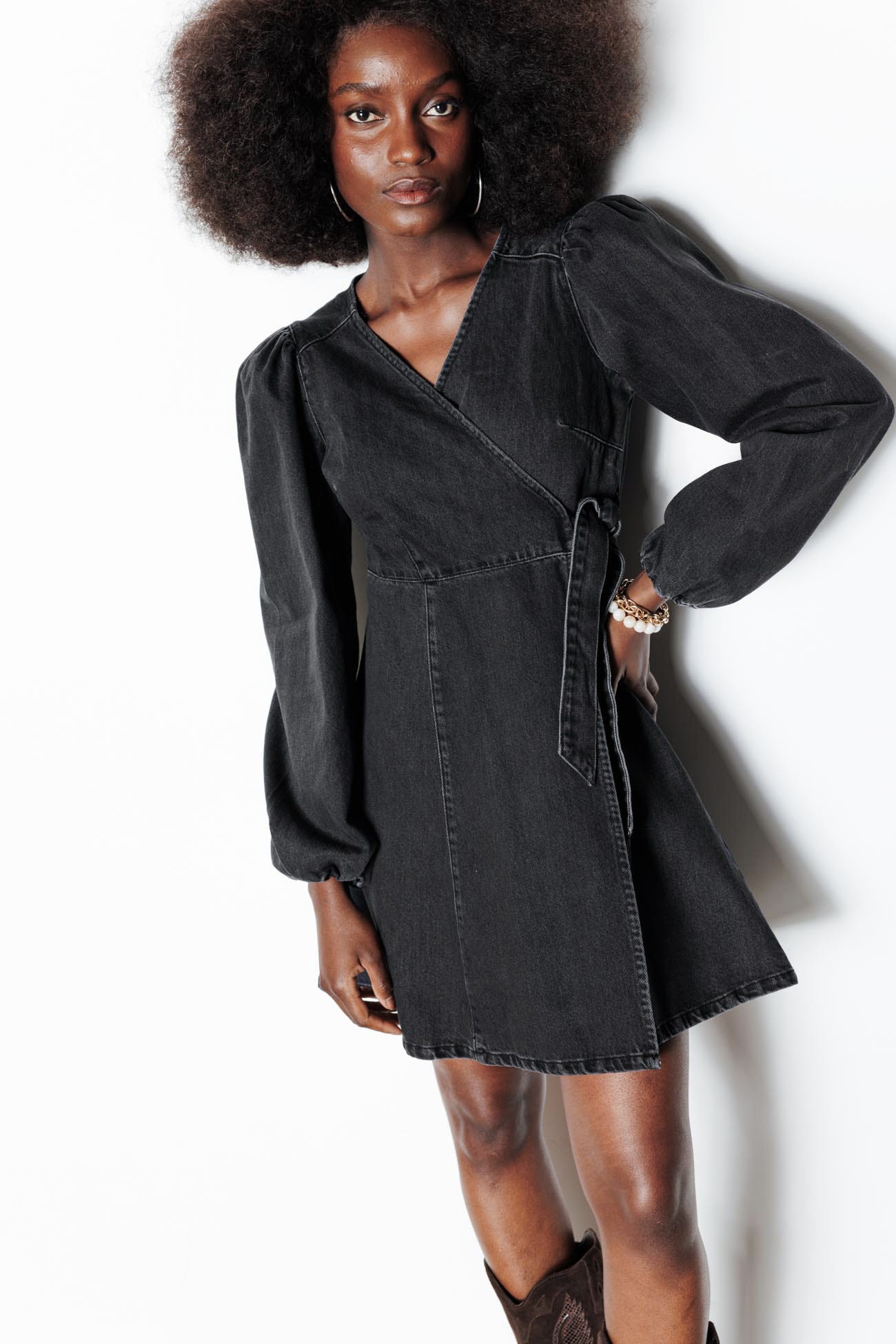 Vestido cruzado vaquero