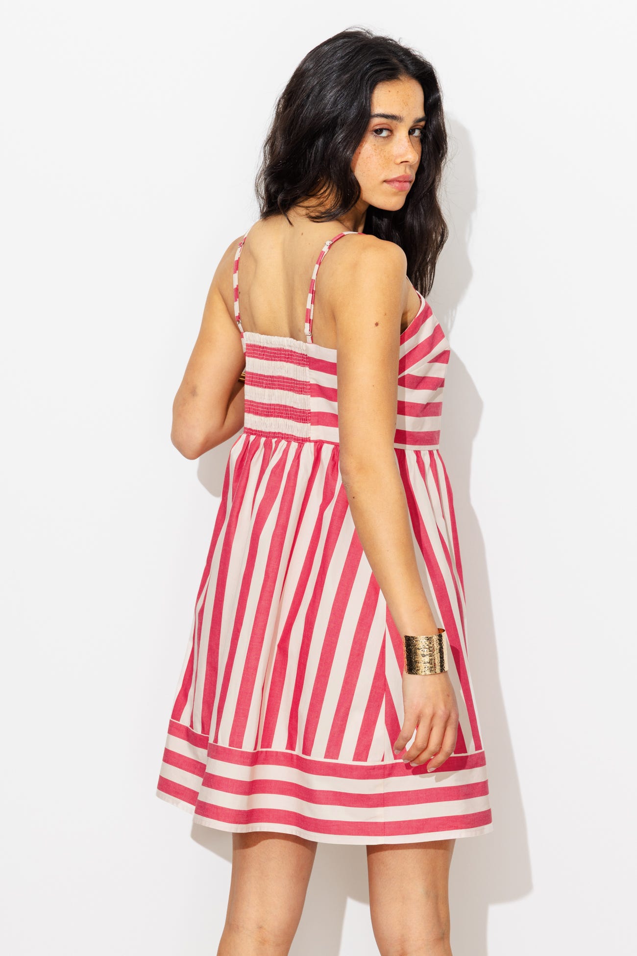 Robe courte à rayures Femme