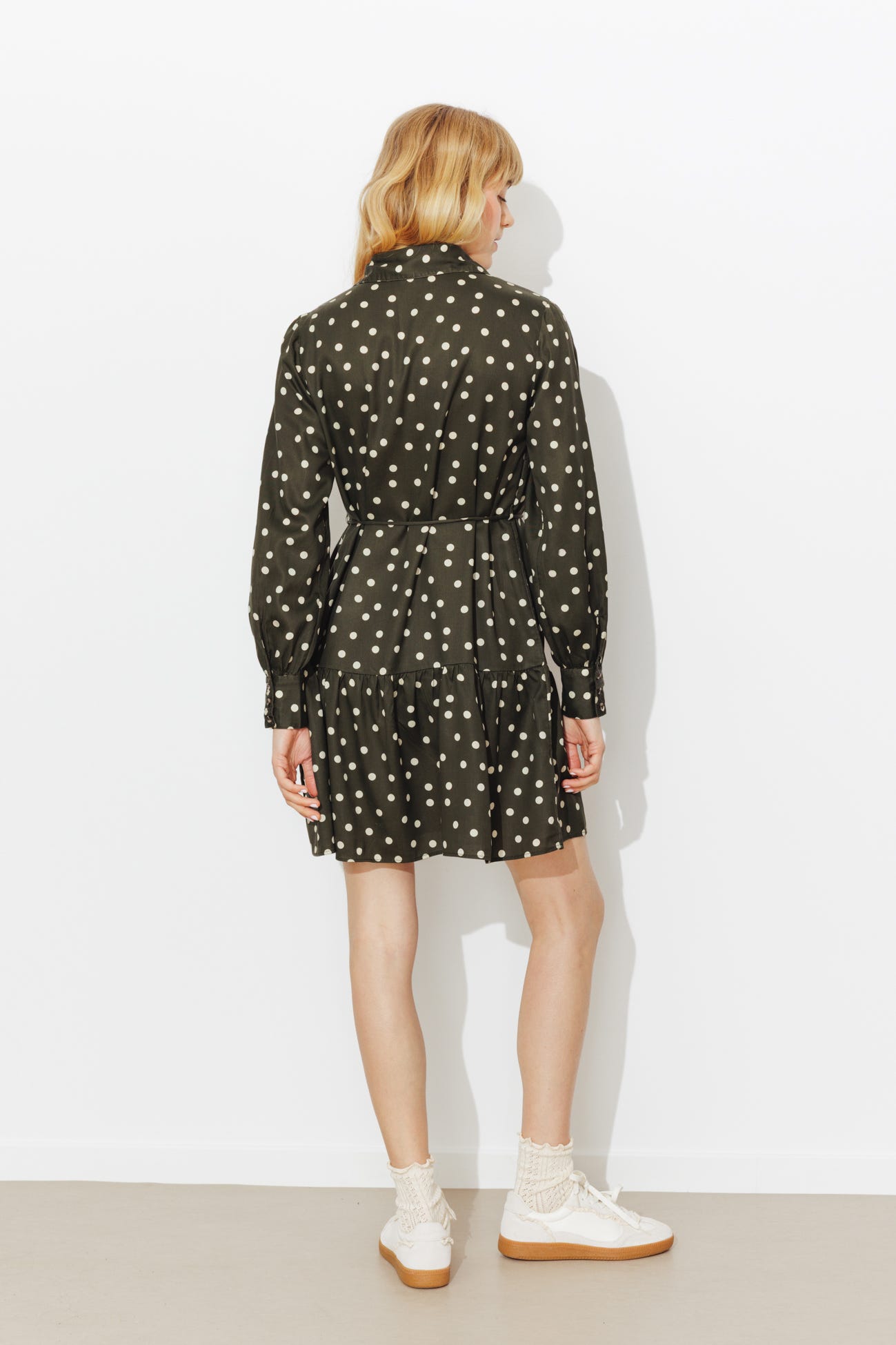 Robe-chemise à pois Femme