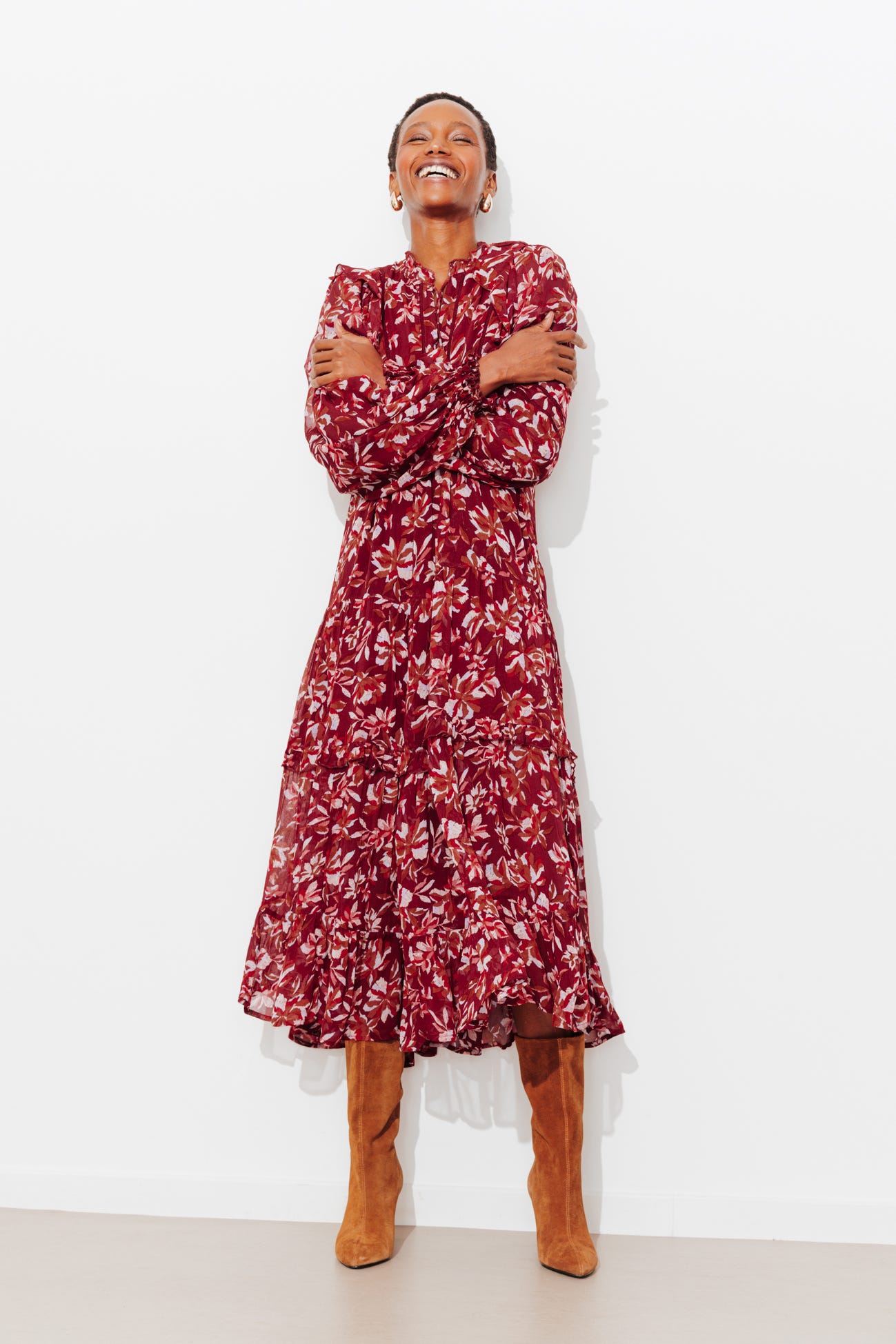 Longue robe imprimée Femme