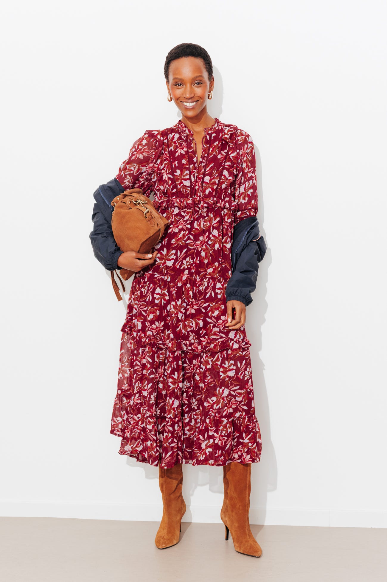 Longue robe imprimée Femme