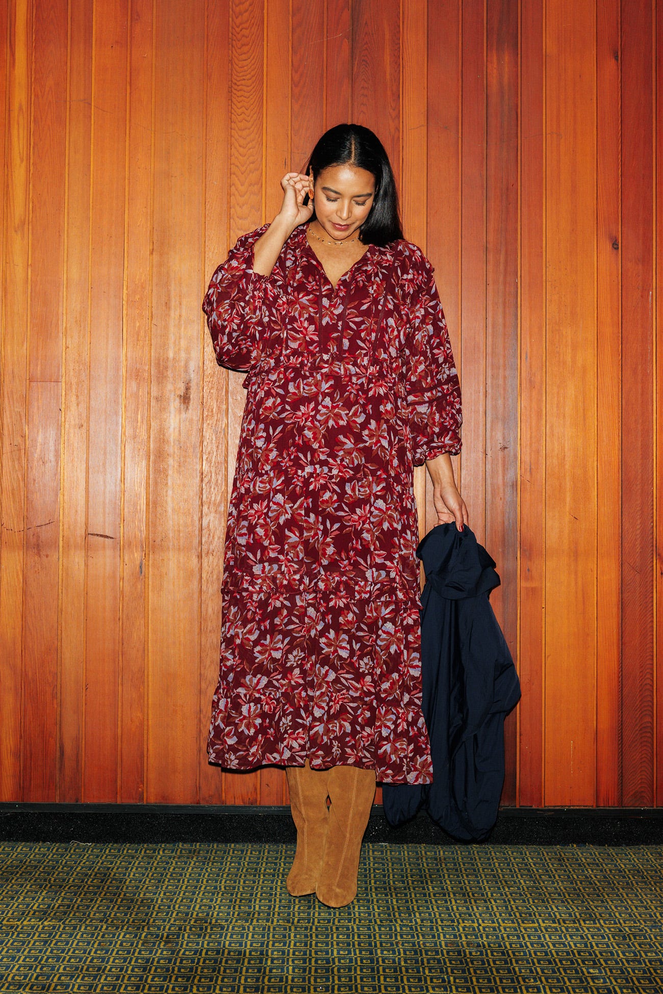 Longue robe imprimée Femme